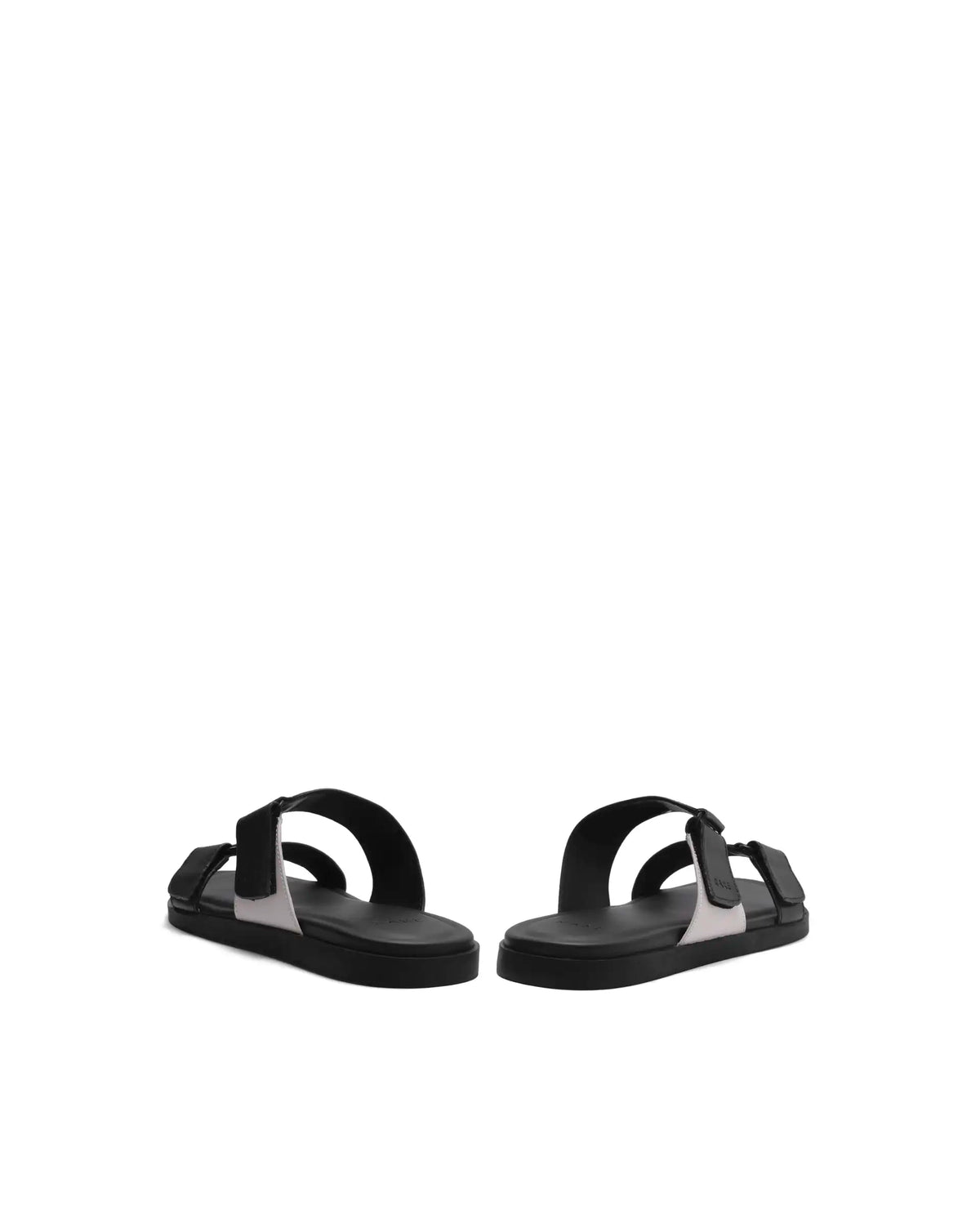 Rarez Men's Cain Black Leather Regular Sandal