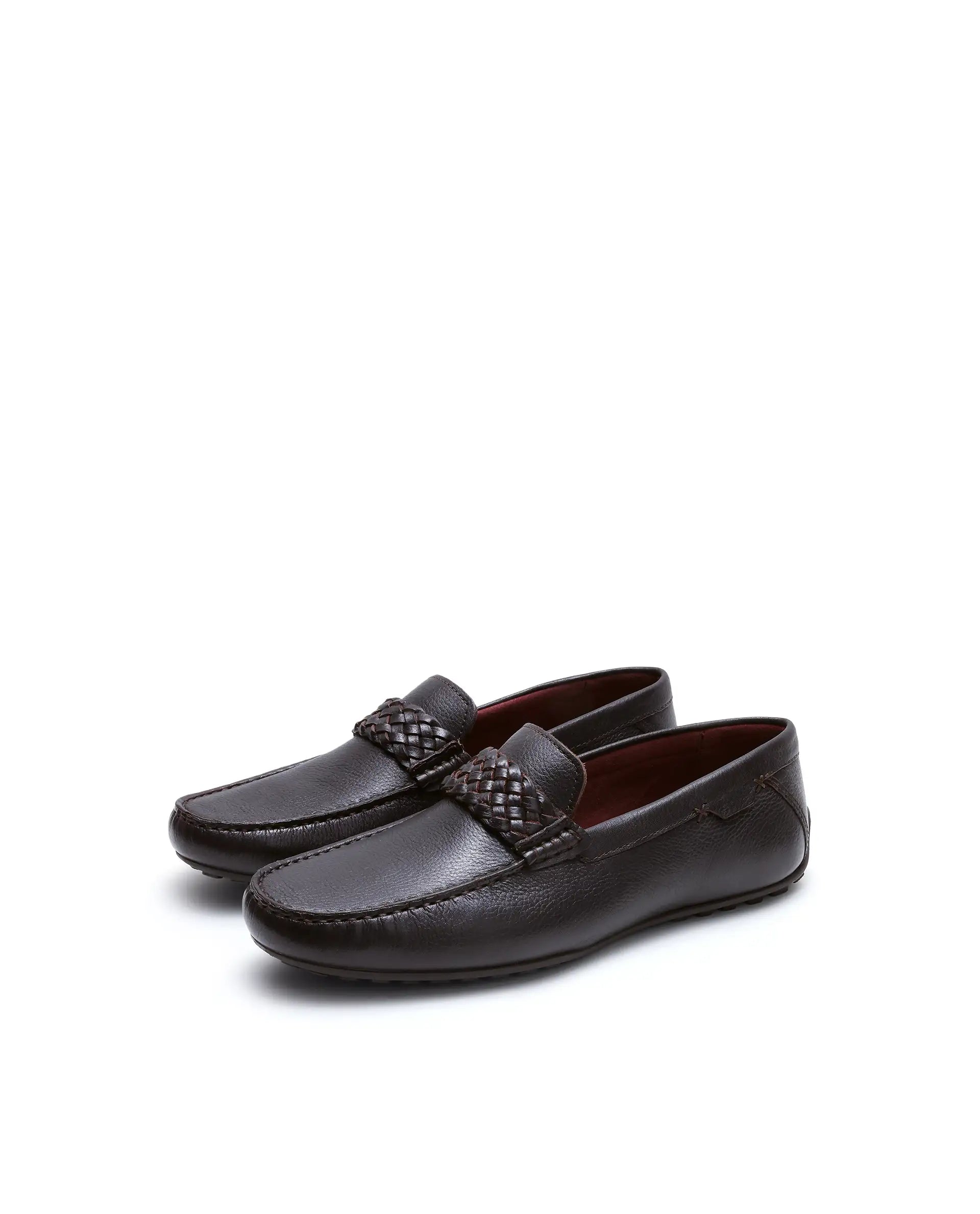 Rare Rabbit Men's Cairo Brown Leather Drivers