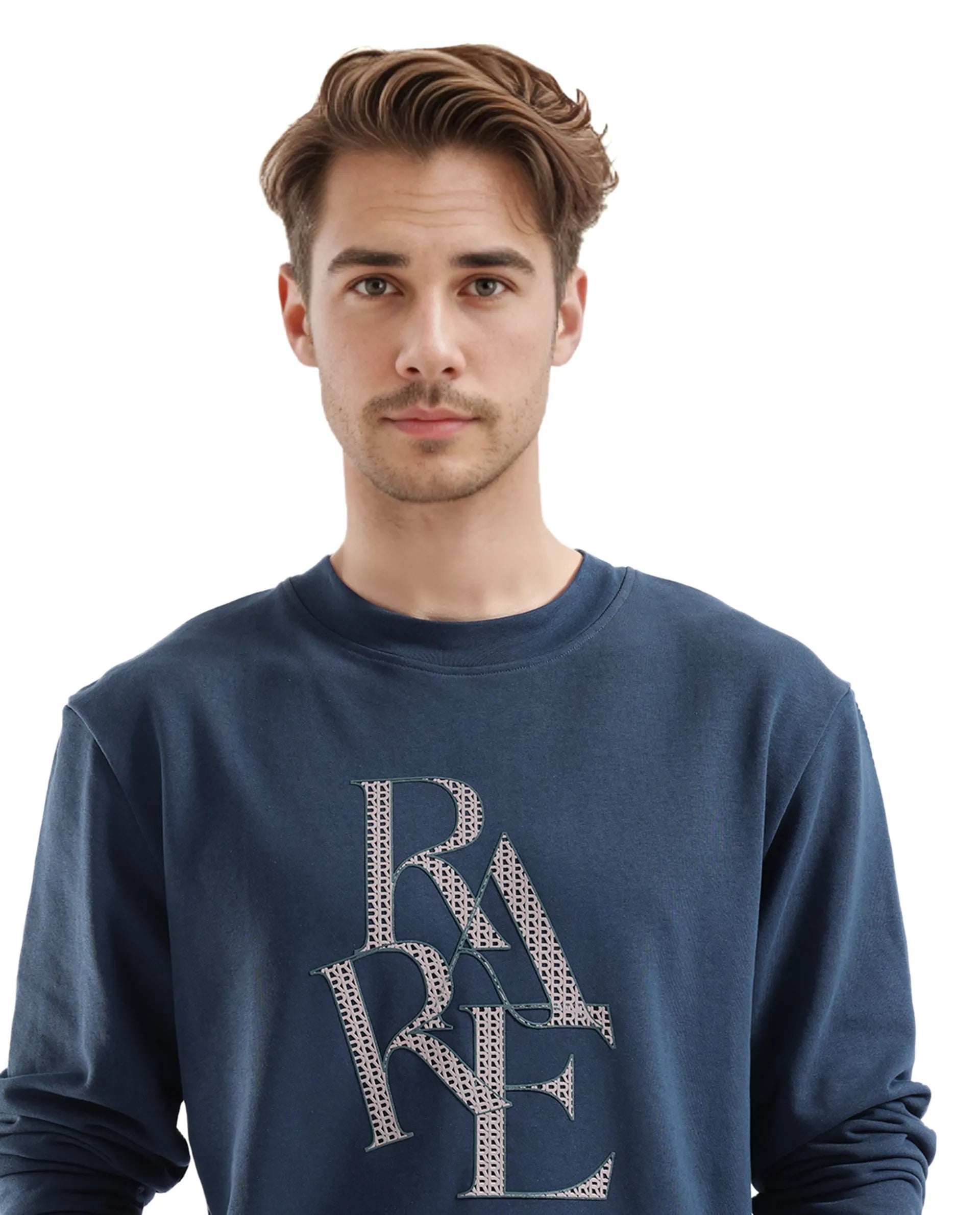 Rare Rabbit Men's Calixer Dark Green Cotton Blend Fabric Full Sleeve Crew Neck Sweatshirt