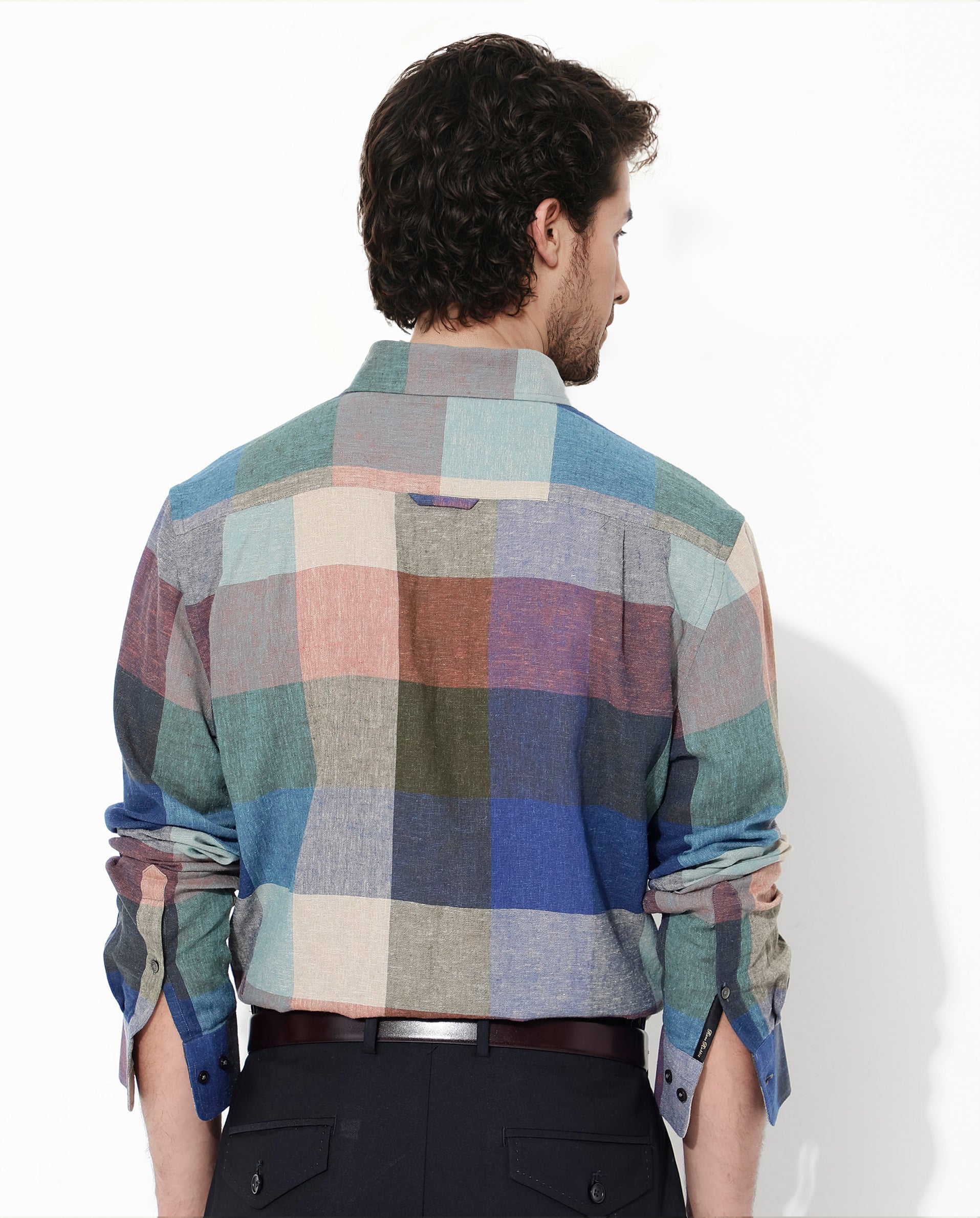 Rare Rabbit Mens Calum Multi Cotton Fabric Full Sleeve Regular Fit Checks Shirt