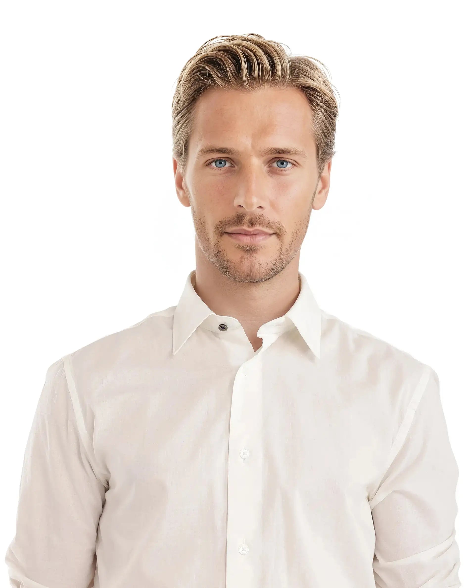 Rare Rabbit Men's Cambo-25 White Cotton Plain Regular Fit Full Sleeve Collared Shirt