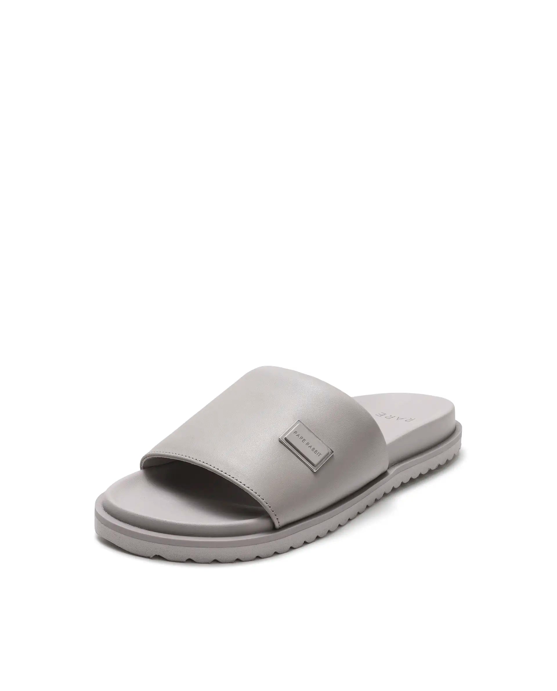 Rarez Men's Camden Light Grey Slip-On Closure Sandal