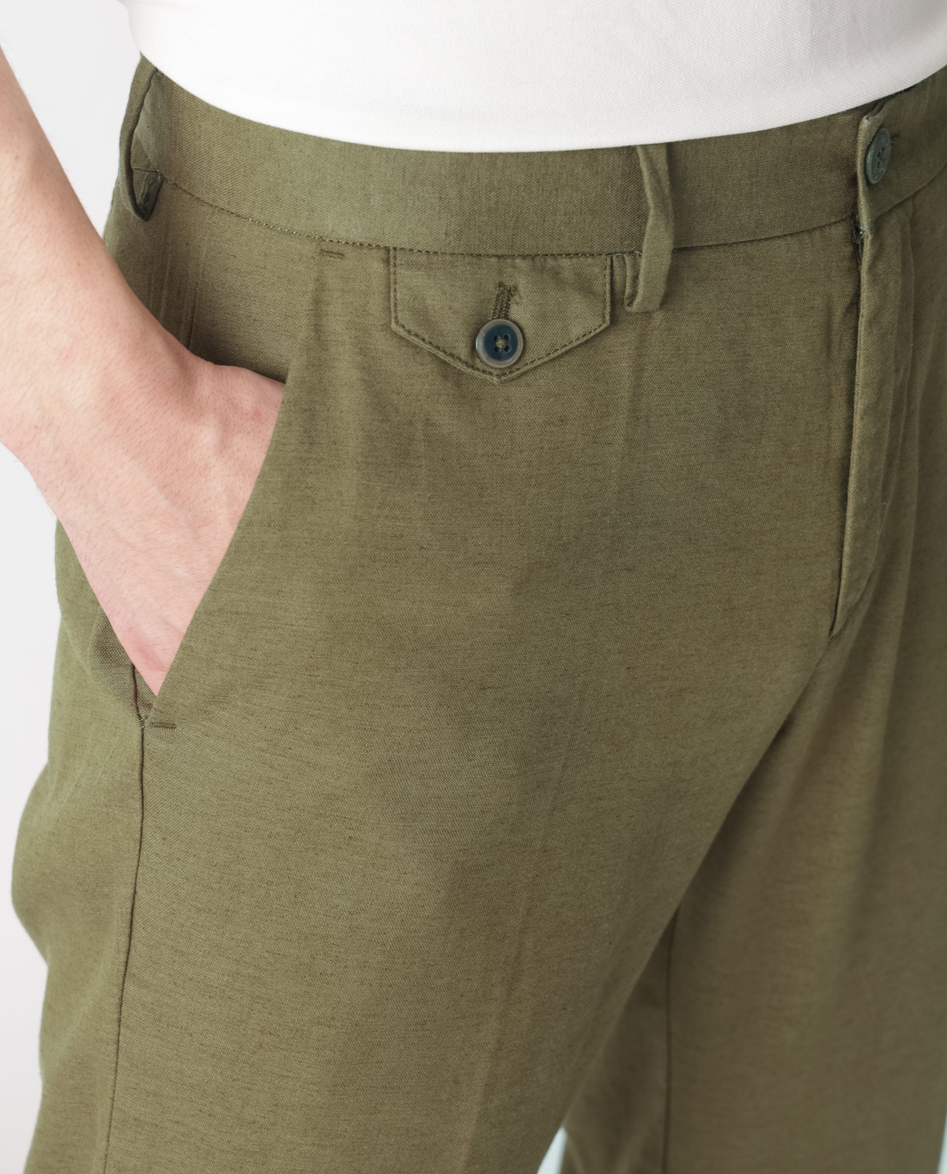 Rare Rabbit Men's Trans Khaki Solid Mid-Rise Regular Fit Trouser