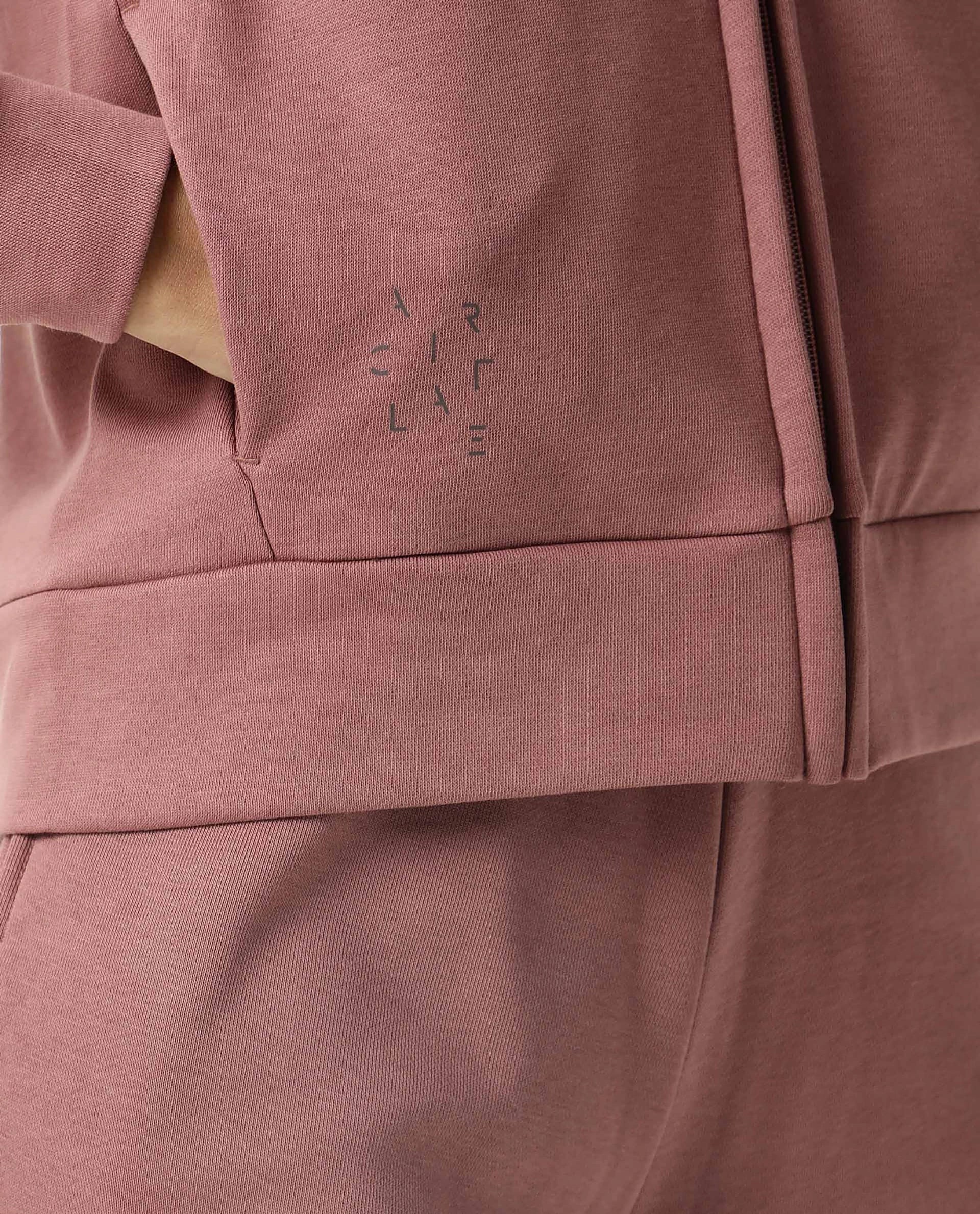 Rareism Women Capper Dark Pink Cotton Blend Fabric Full Sleeves Solid Hooded Jacket