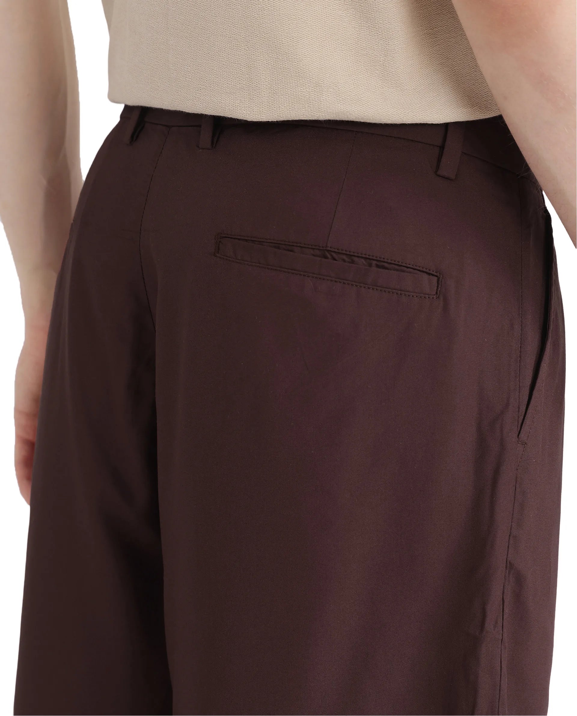 Rare Rabbit Men's Carn-B Brown Cotton Fabric Mid Rise Button Closure Oversized Fit Plain Shorts
