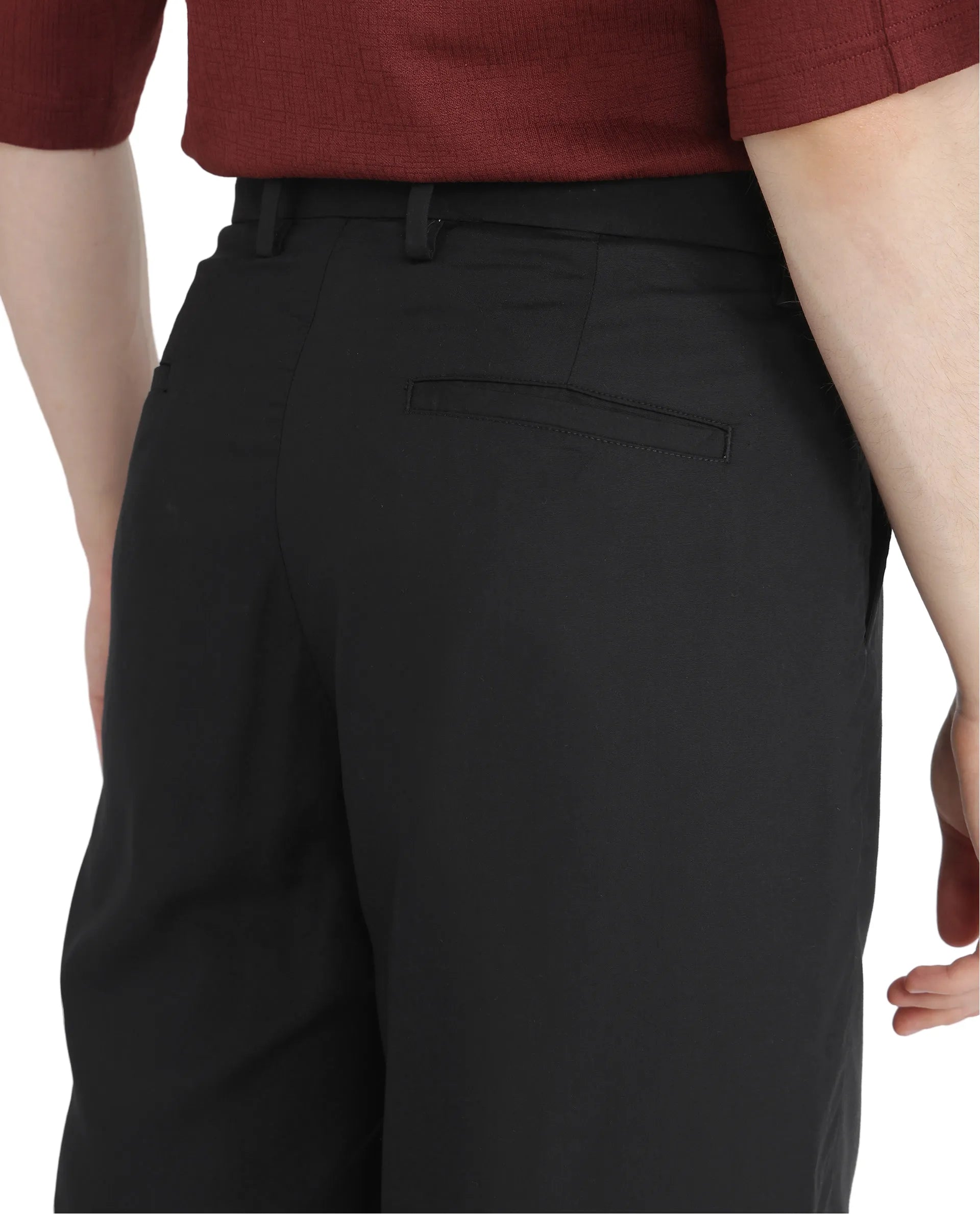 Rare Rabbit Men's Caro-B Black Cotton Fabric Mid Rise Button Closure Oversized Fit Plain Shorts