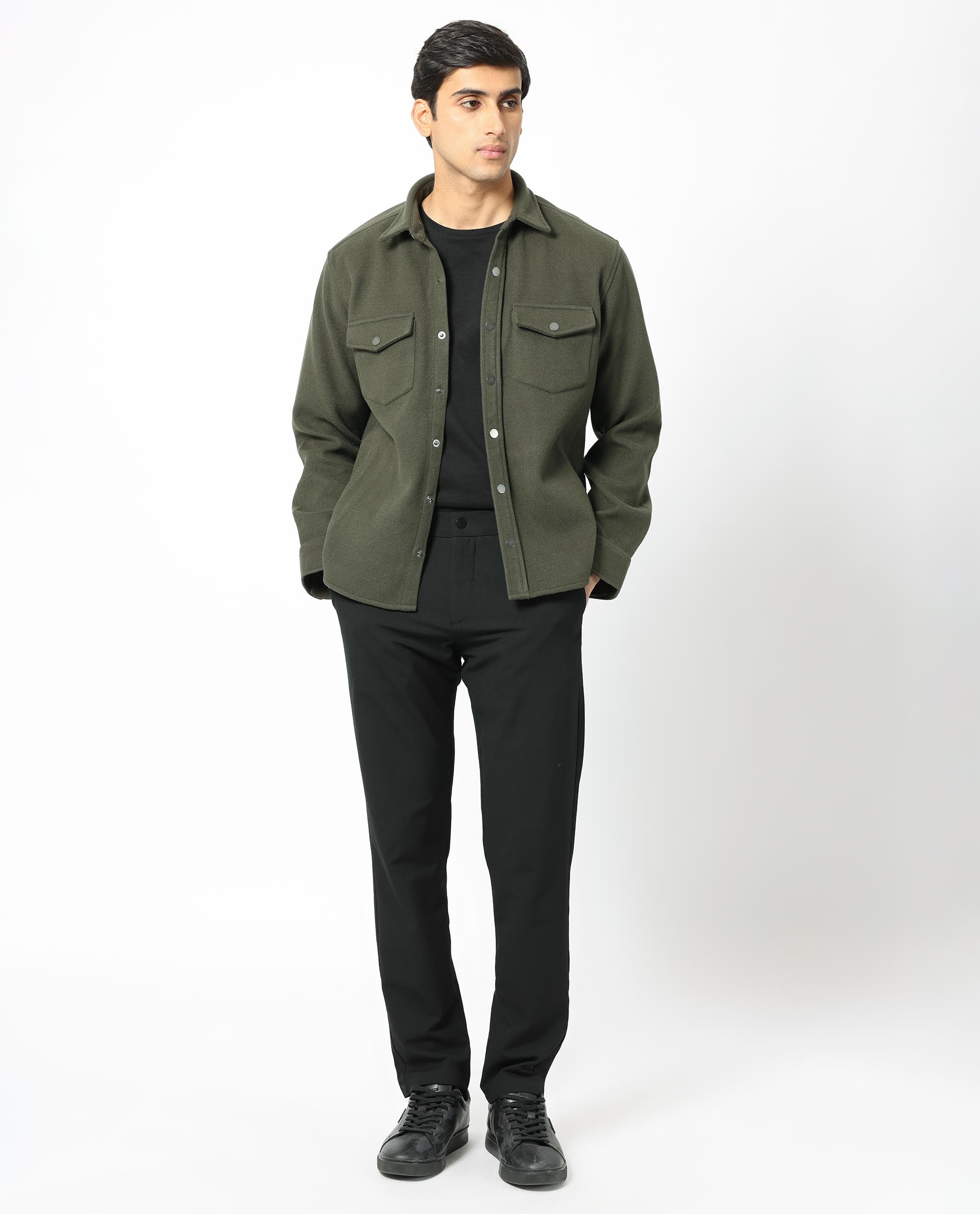 Jackets & Overcoats | Dark Green Nylon Jacket | Freeup