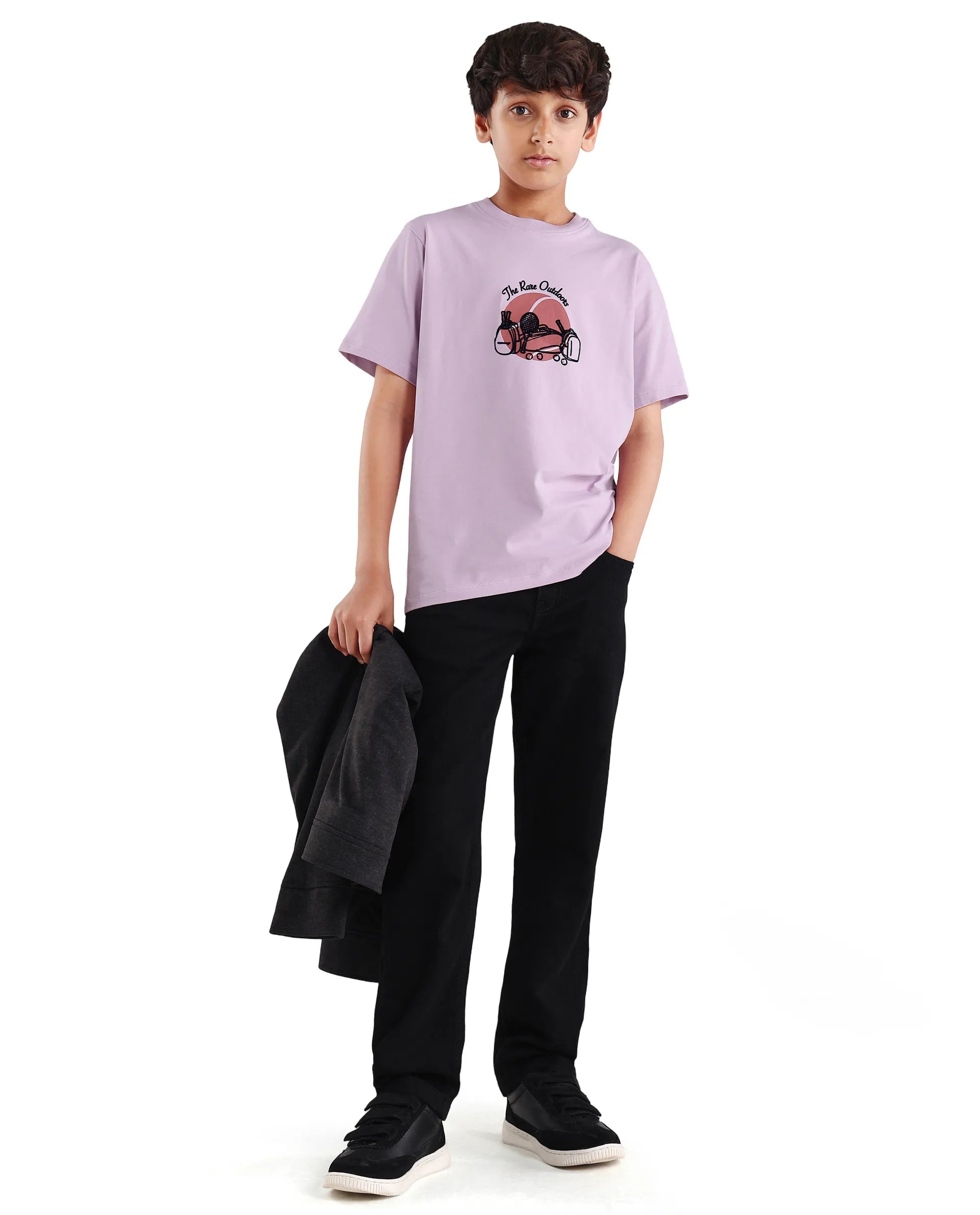Rare Ones Kids Cassy Light Pink Cotton Blend Pull-On Closure Flock Regular Fit T-Shirt