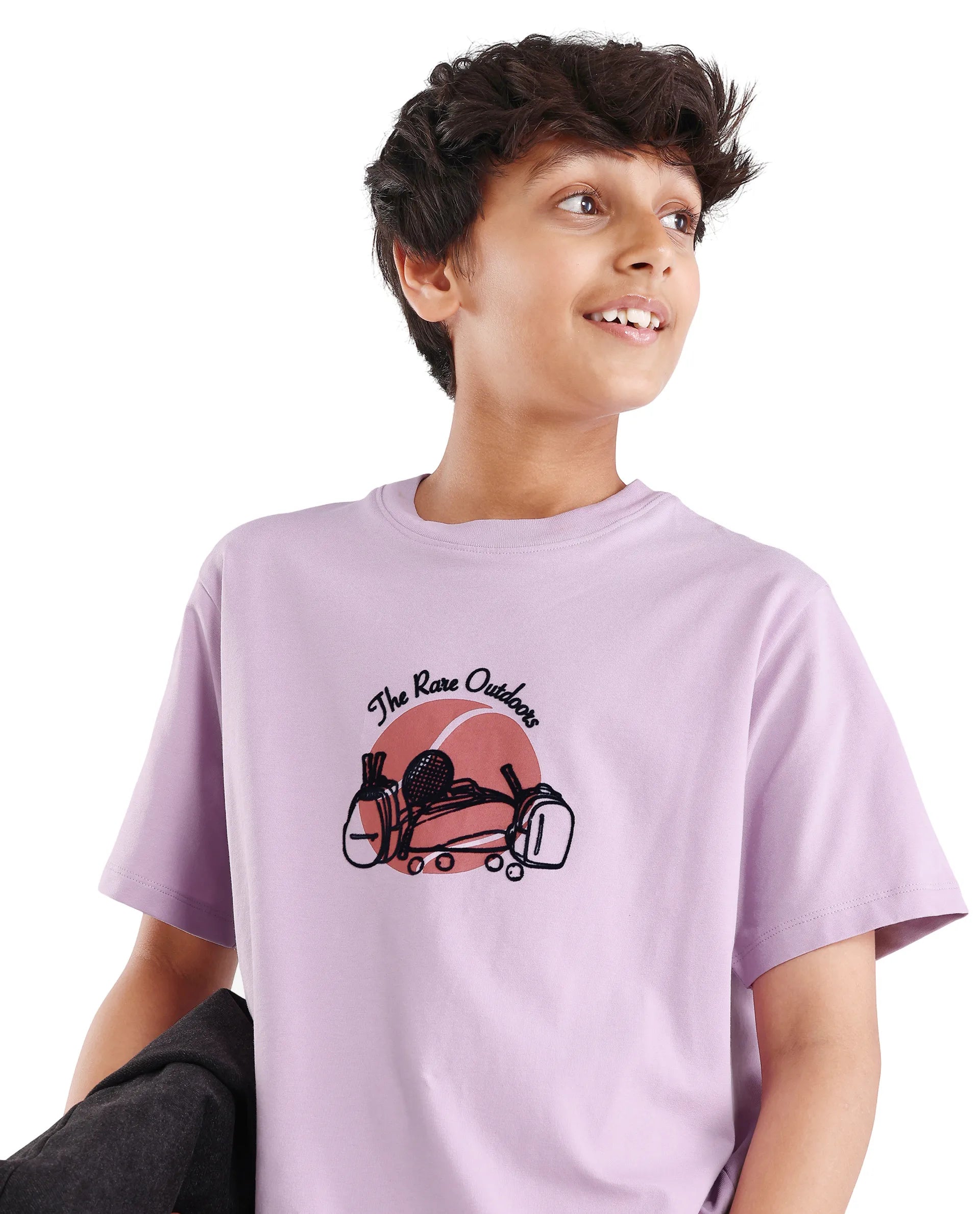 Rare Ones Kids Cassy Light Pink Cotton Blend Pull-On Closure Flock Regular Fit T-Shirt