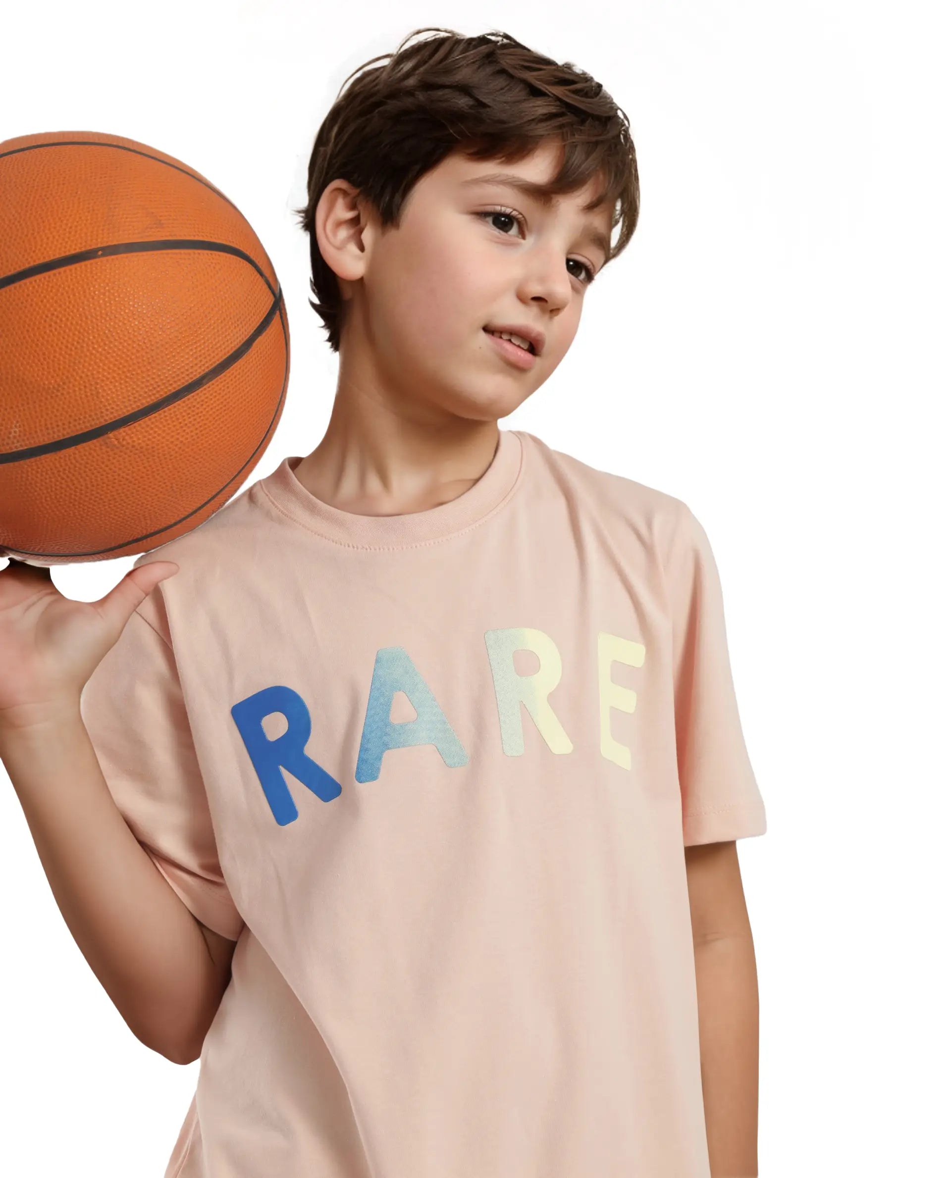 Rare Ones Kids Cati Pink Cotton Fabric Half Sleeves Crew Neck Graphic Print T-Shirt