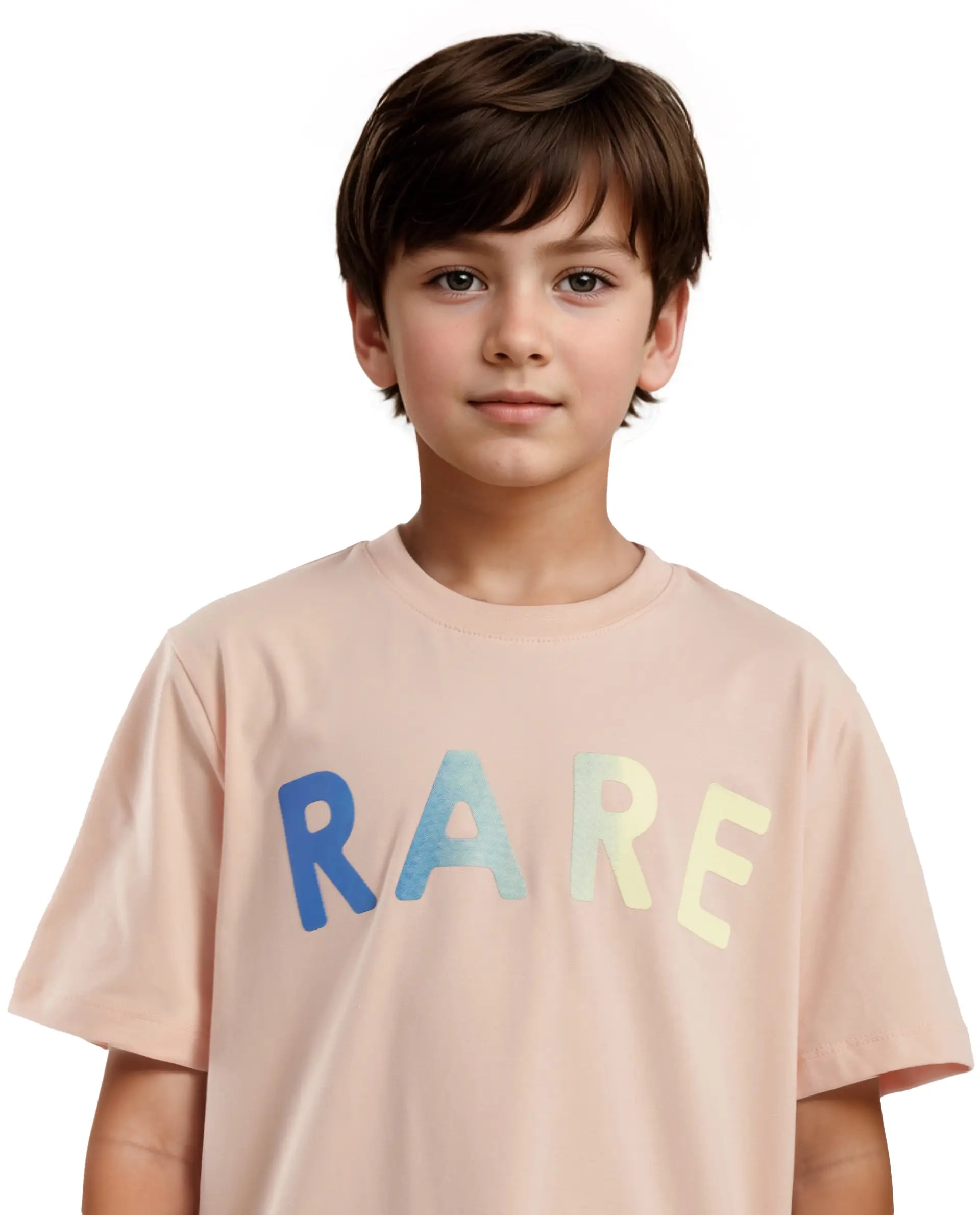 Rare Ones Kids Cati Pink Cotton Fabric Half Sleeves Crew Neck Graphic Print T-Shirt