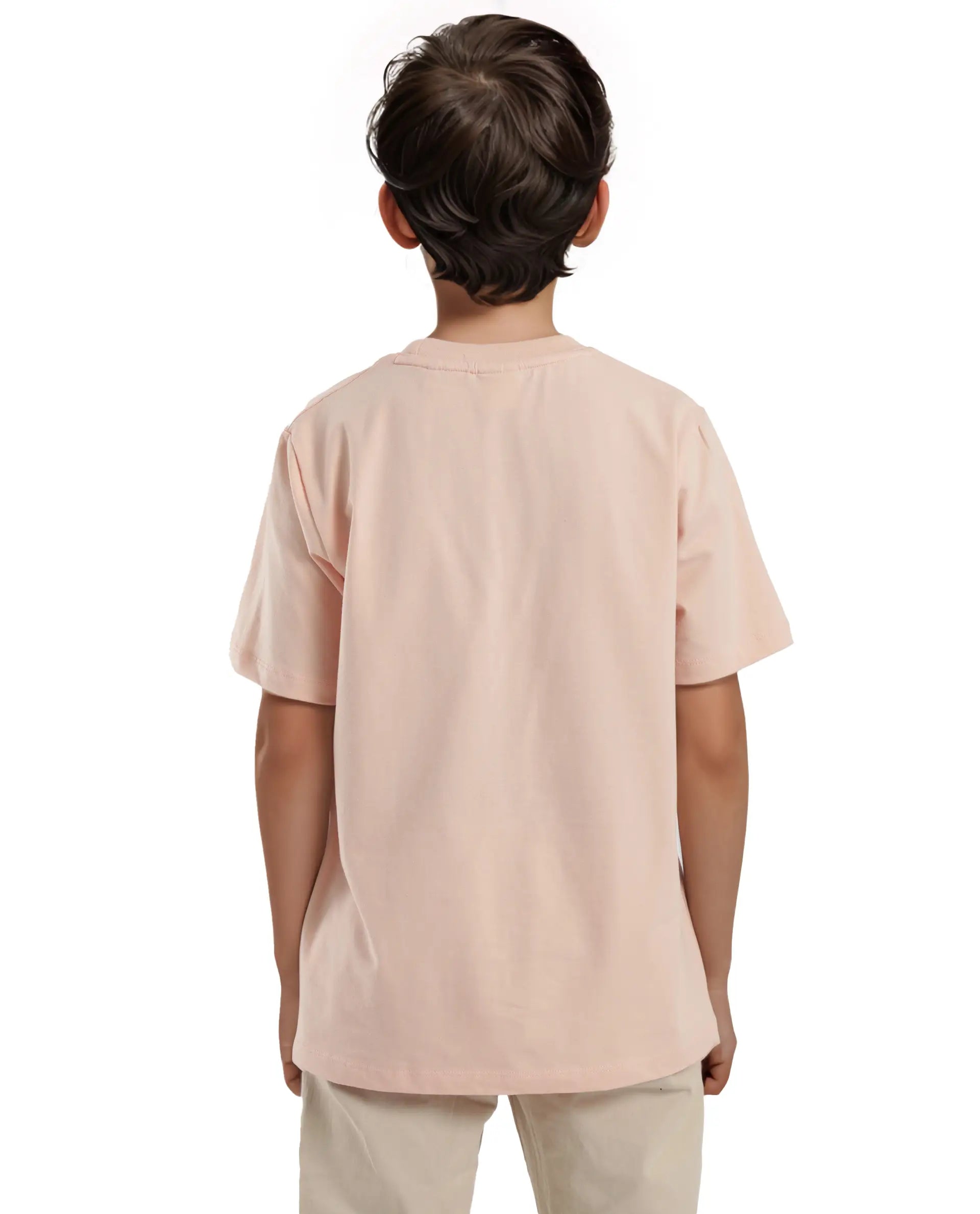 Rare Ones Kids Cati Pink Cotton Fabric Half Sleeves Crew Neck Graphic Print T-Shirt