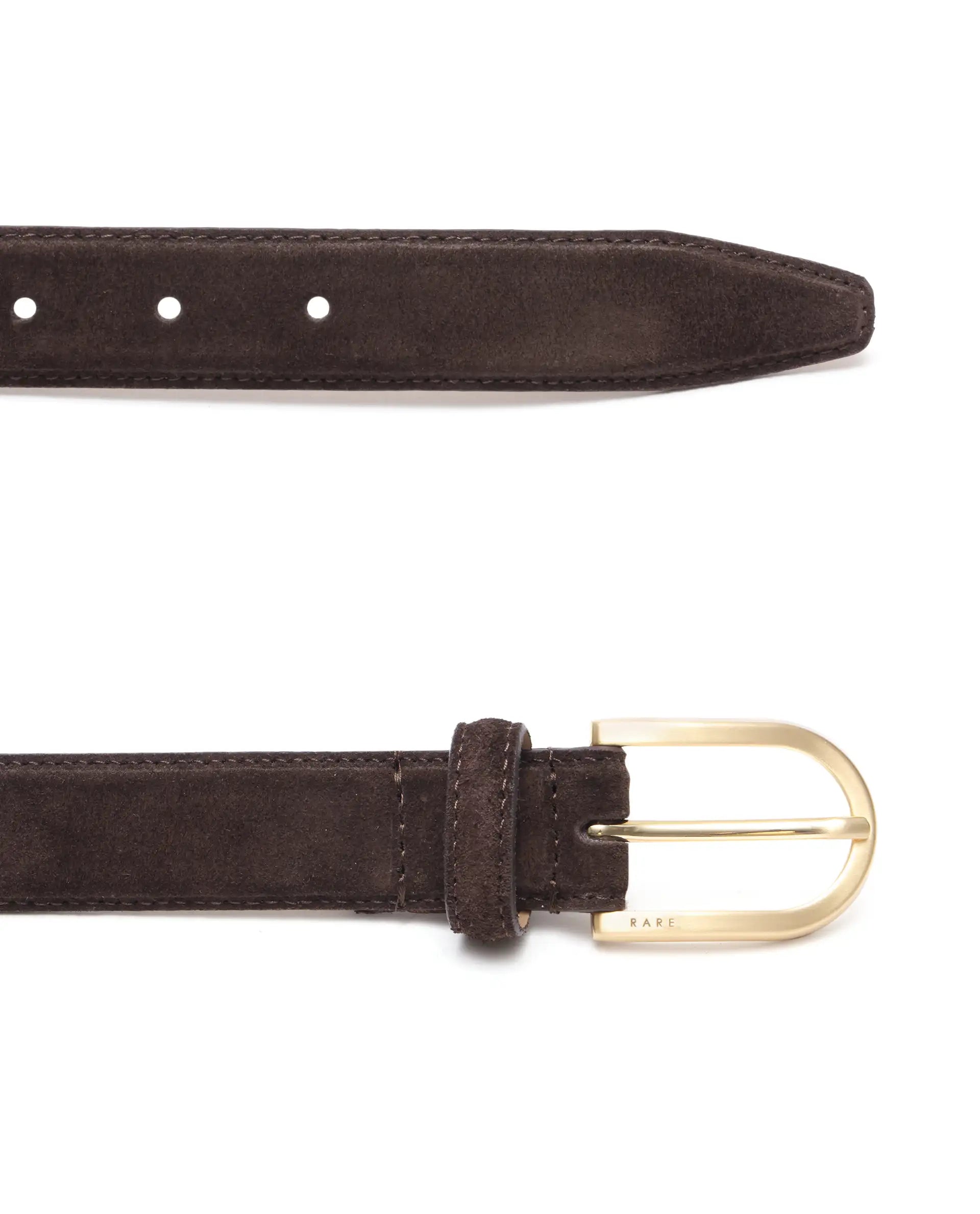 Rare Rabbit Men Cava Coffee Brown Leather Belt