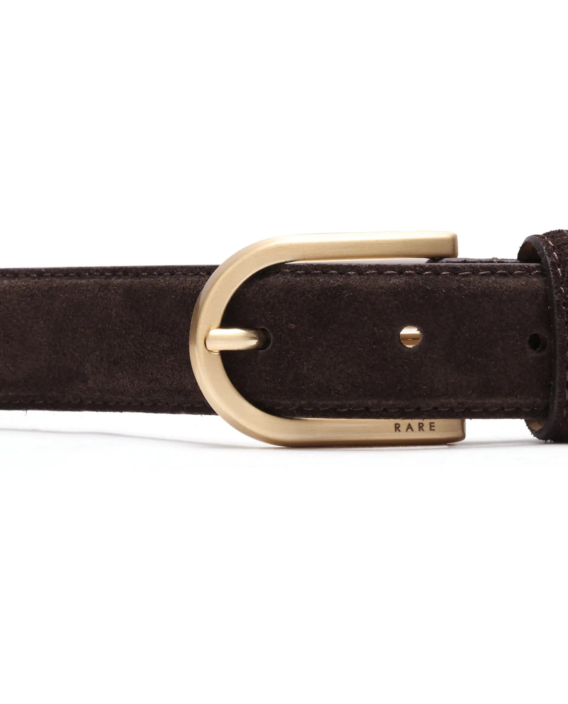 Rare Rabbit Men Cava Coffee Brown Leather Belt