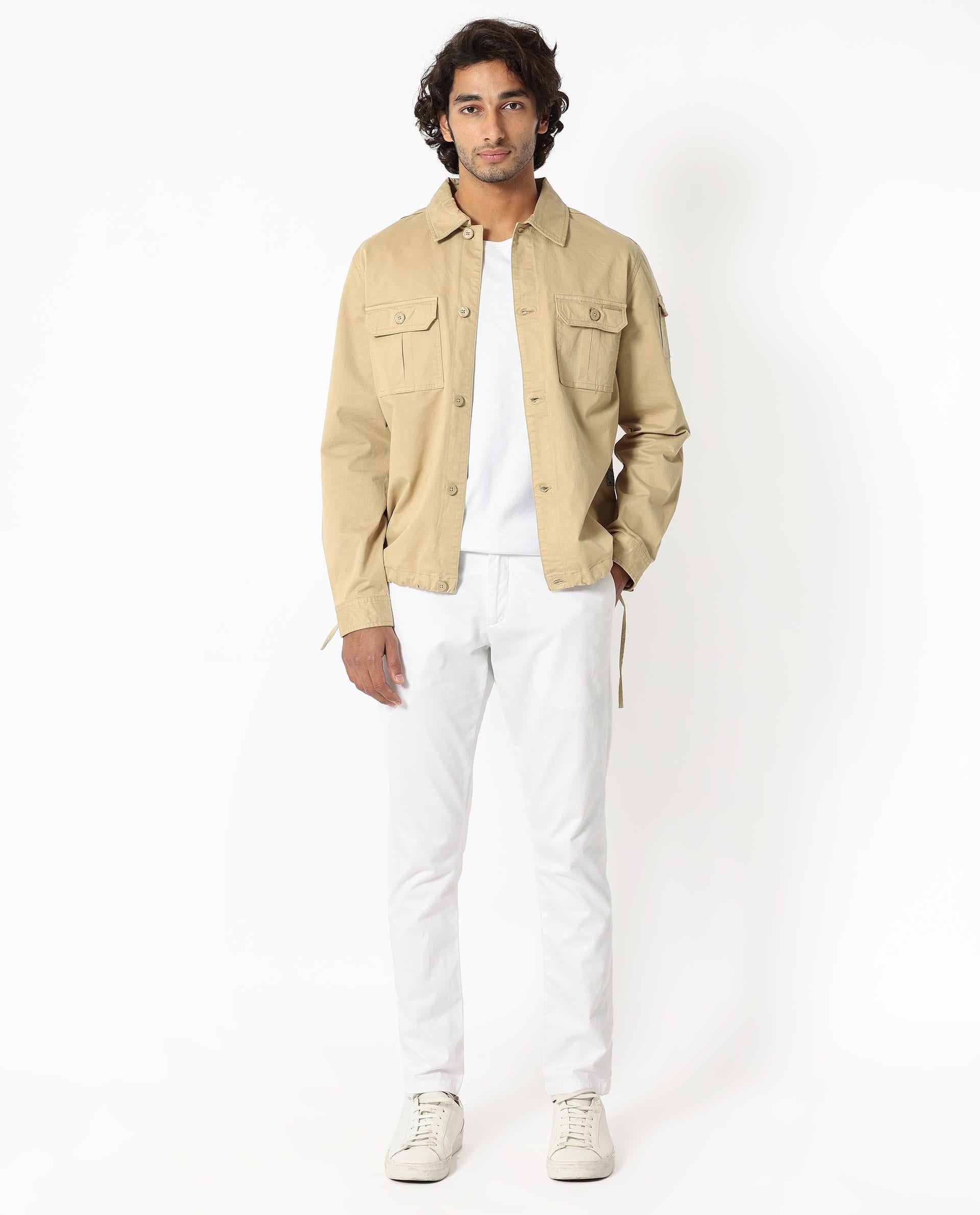 Beige cargo jacket hotsell