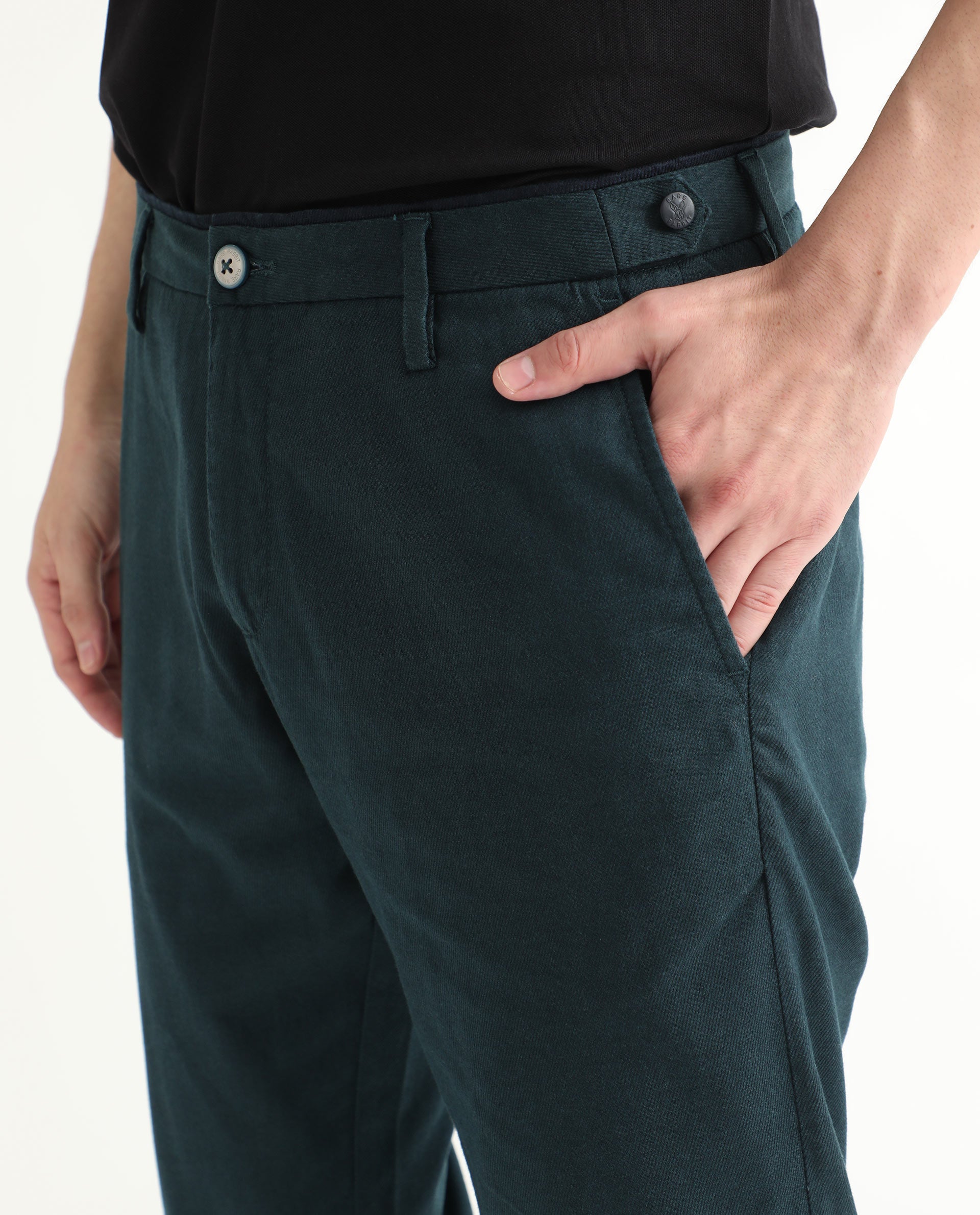 Shop Pleated Black Twill Pants Mens Online at Great Price