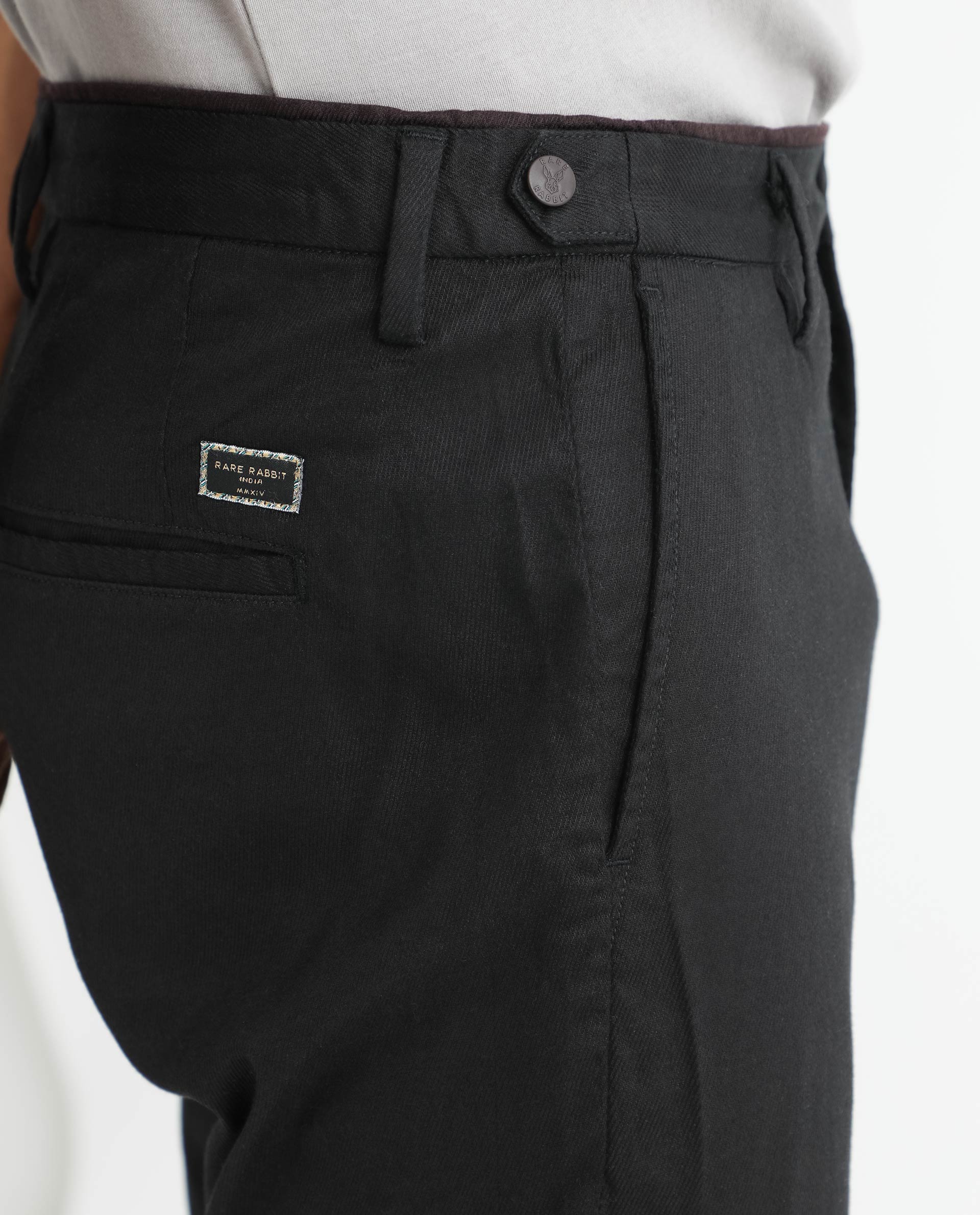 Tom Wood cotton trousers Purth Pant Rigato black color | buy on PRM