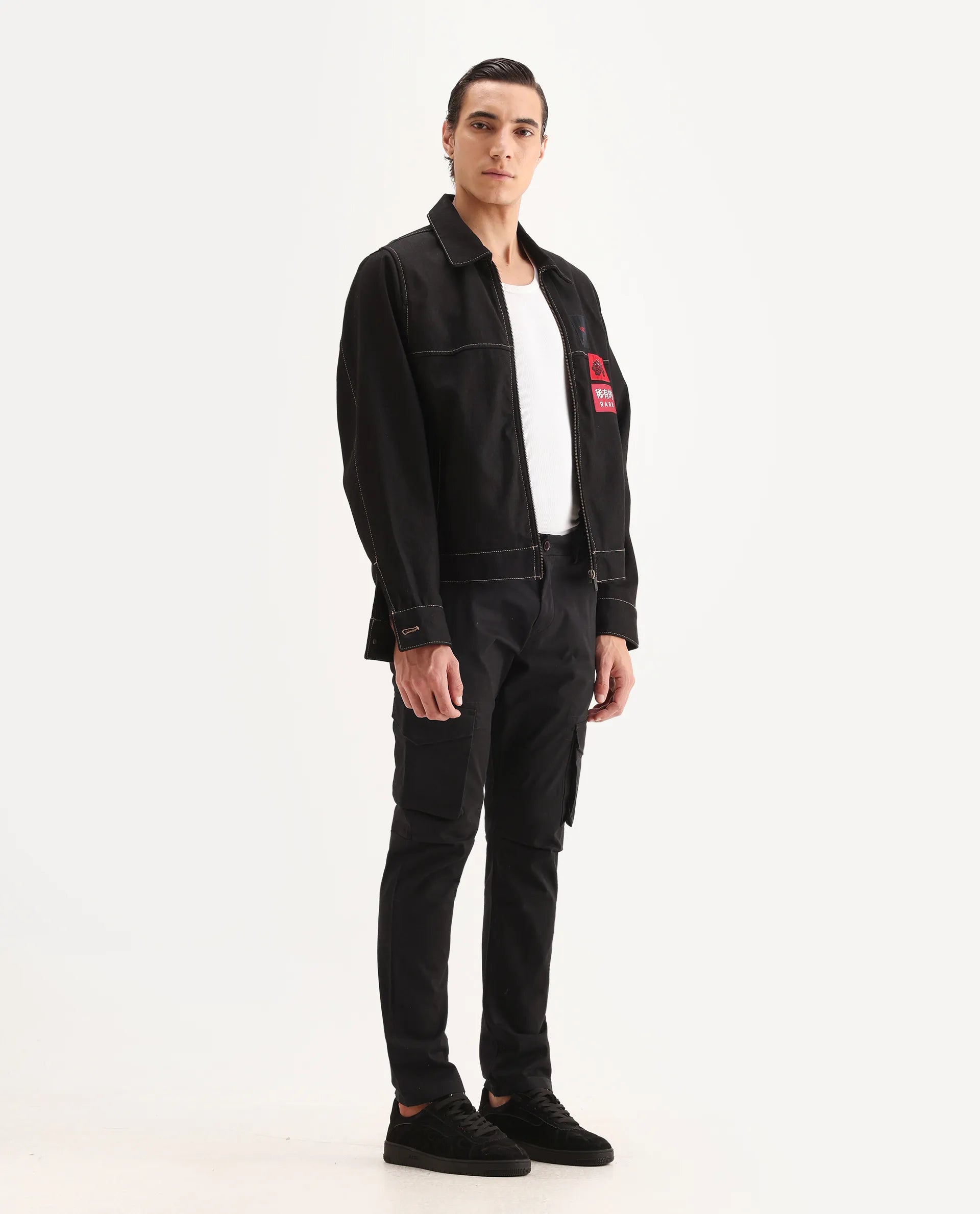 Rare Rabbit Men's Celu Dark Maroon Cotton Plain Slim Fit Trouser