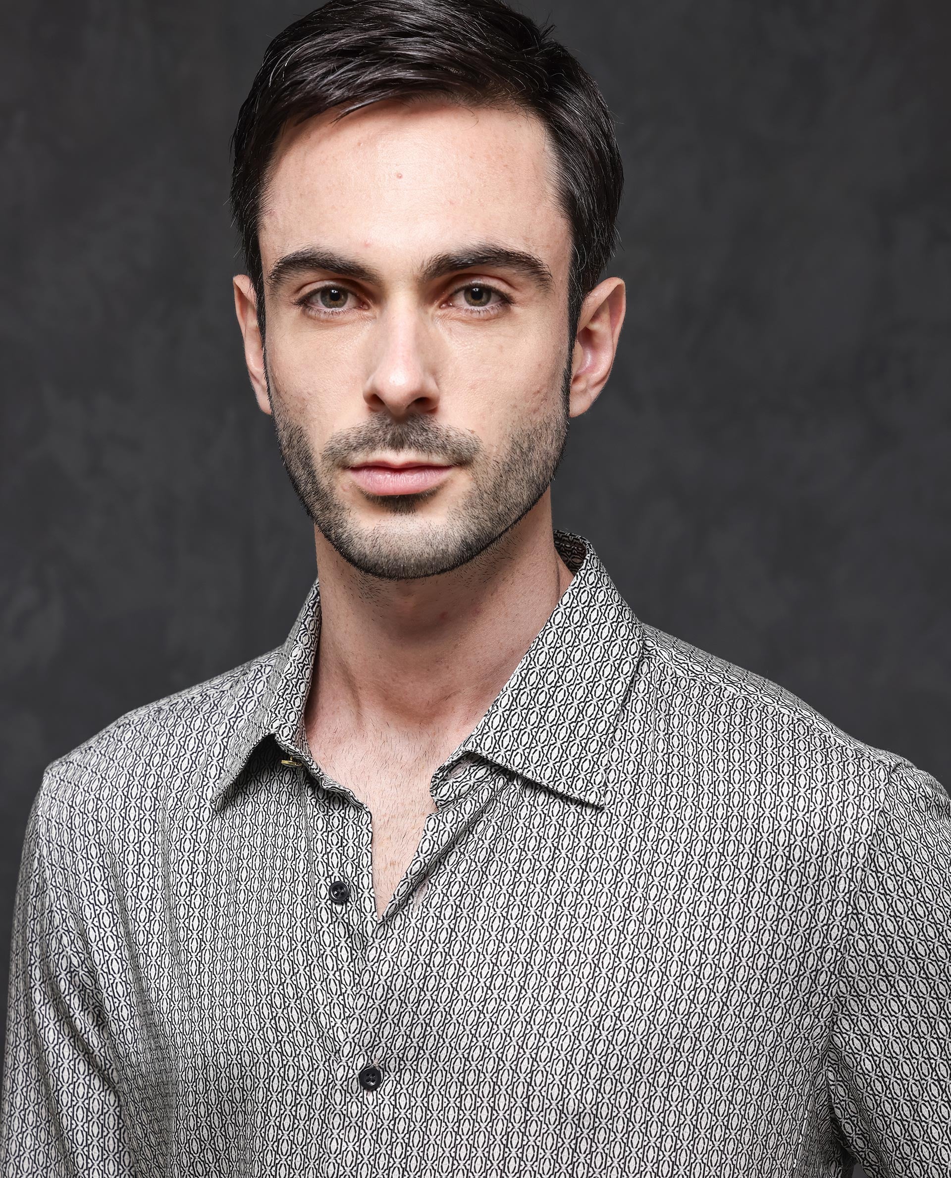 Rare Rabbit Mens Ceroz Beige Viscose Fabric Full Sleeve Geometric Print Shirt