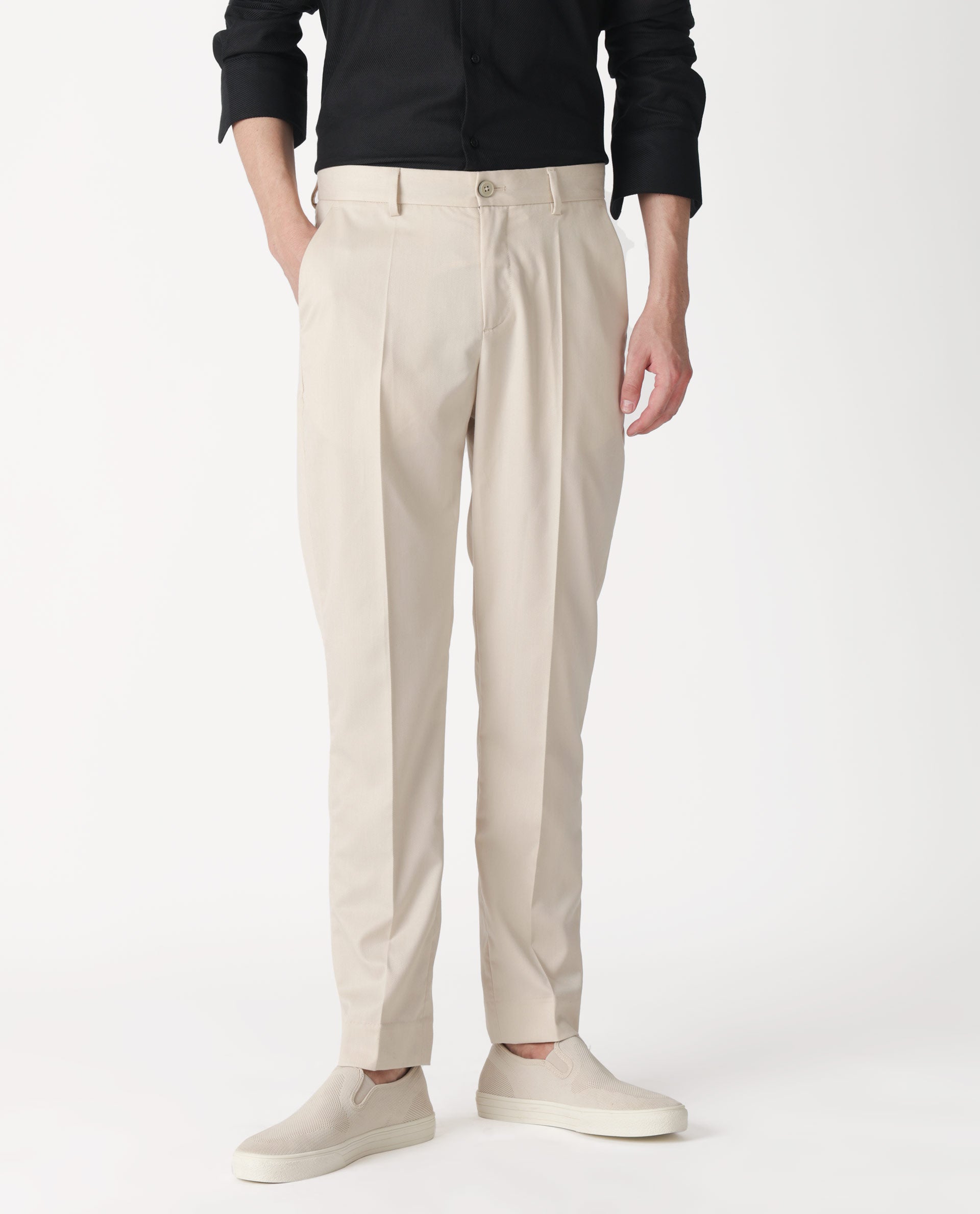 White Pleated Trousers - Kunal Anil Tanna