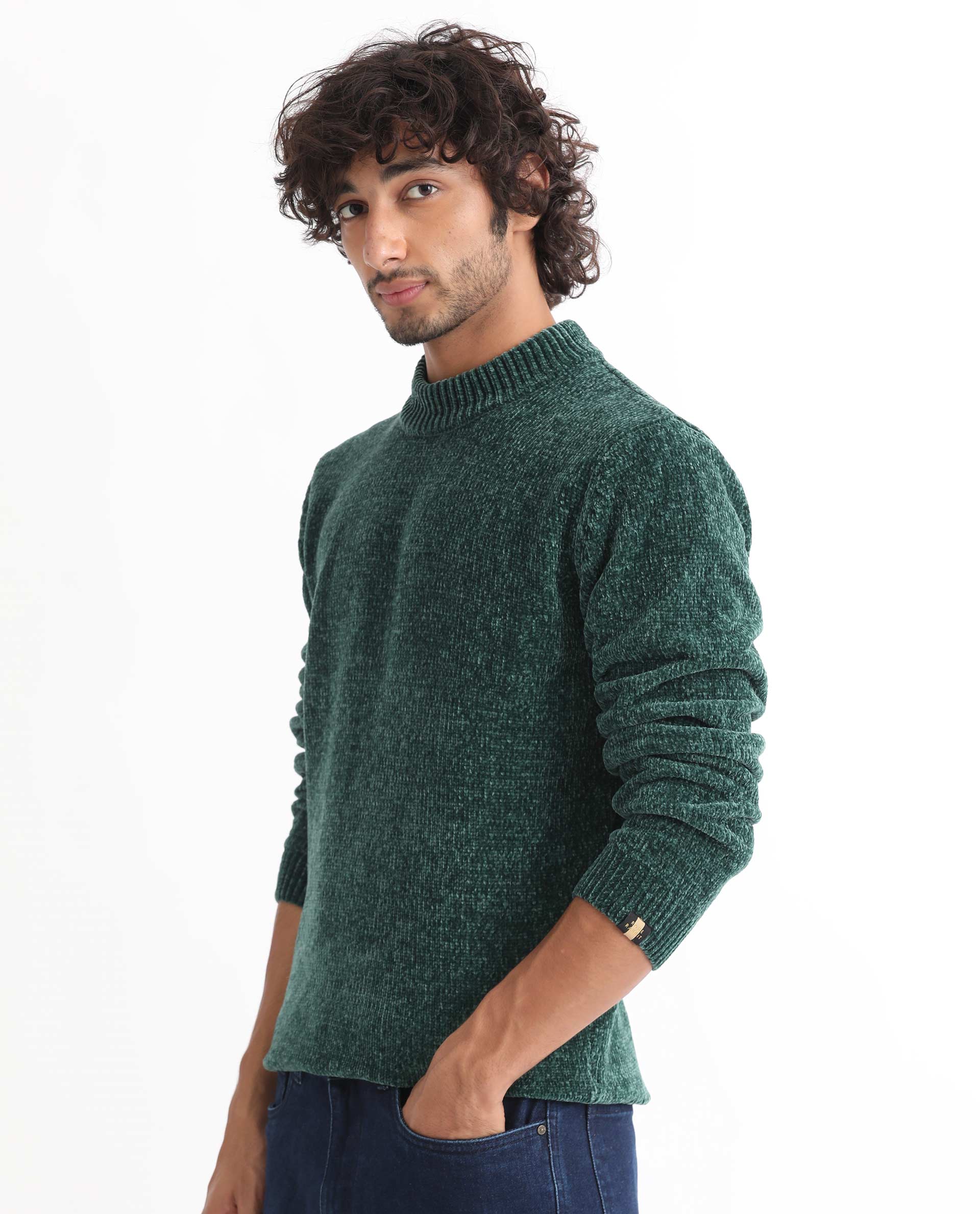 Men's Over Roll-Neck Knit Sweater, Men