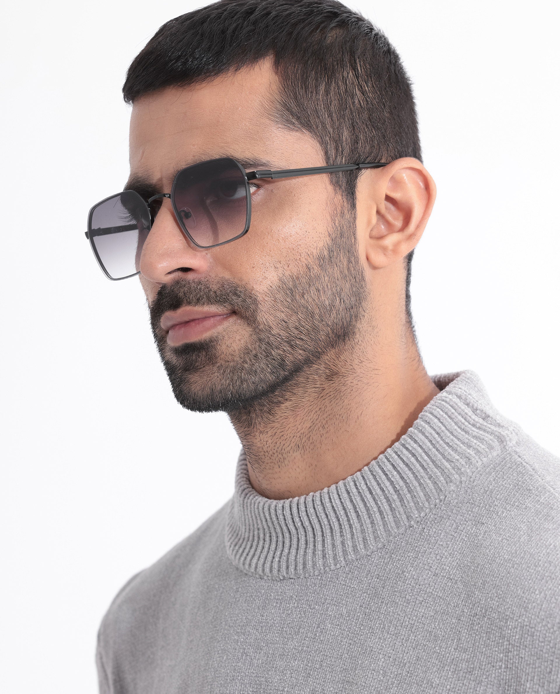 Rare Rabbit Mens Chenee Light Grey Sweater Full Sleeve Crew Neck Solid