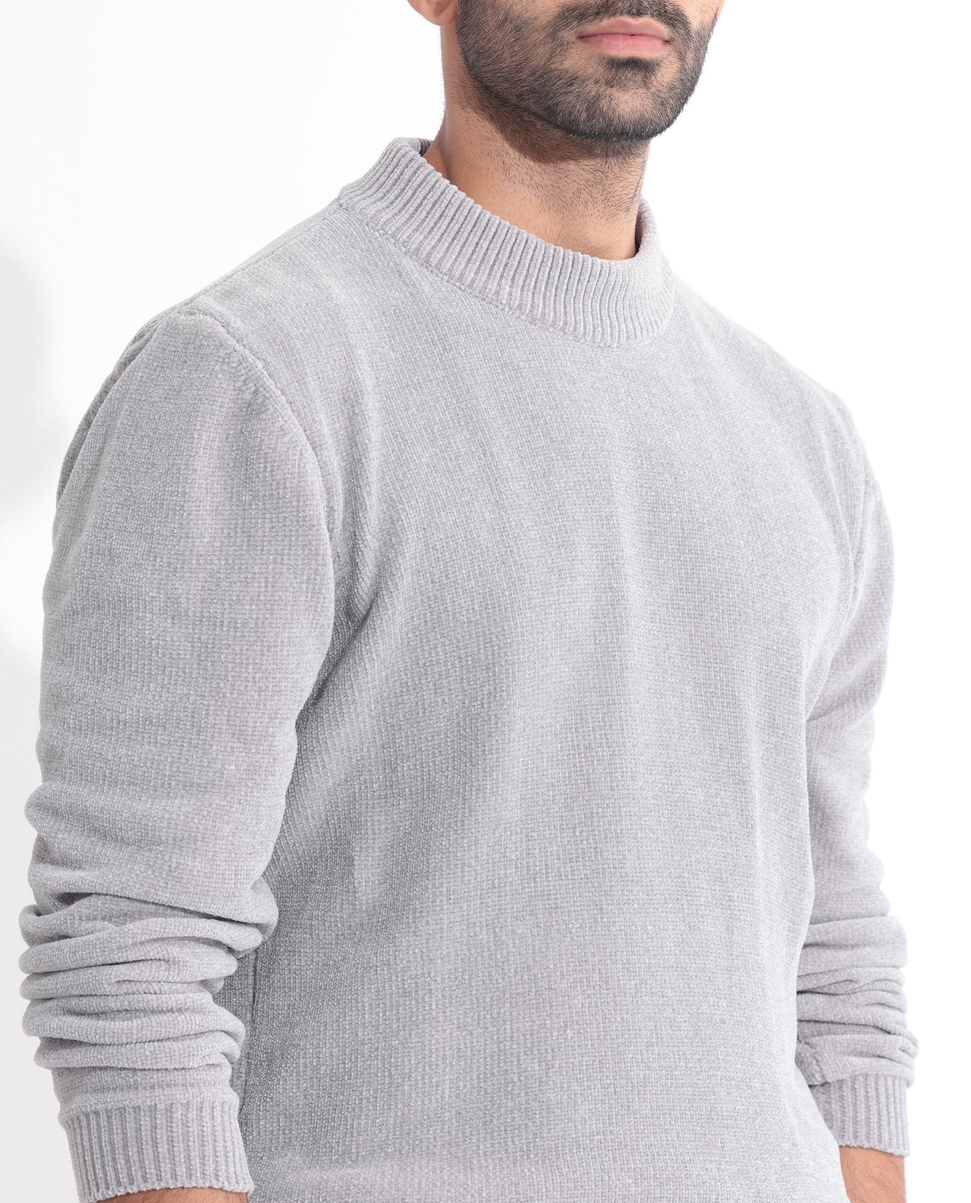 White shirt grey online sweater