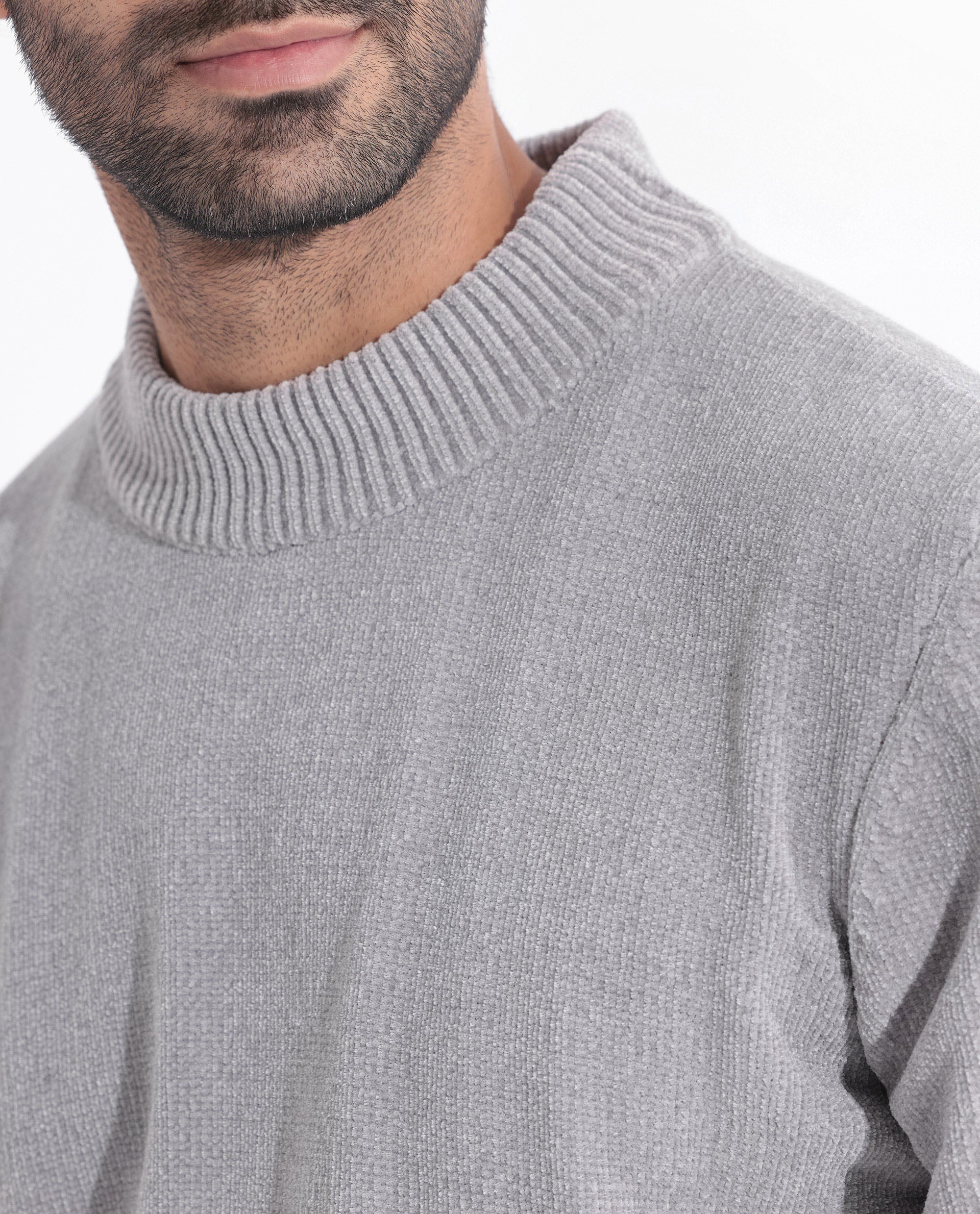 Grey sweater white online shirt