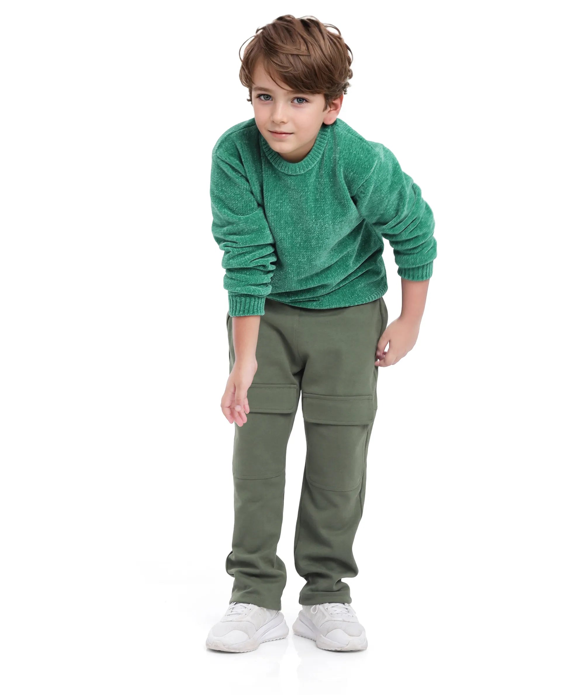 Rare Ones Kids Chenli Light Green Full Sleeve Solid Regular Fit Sweater