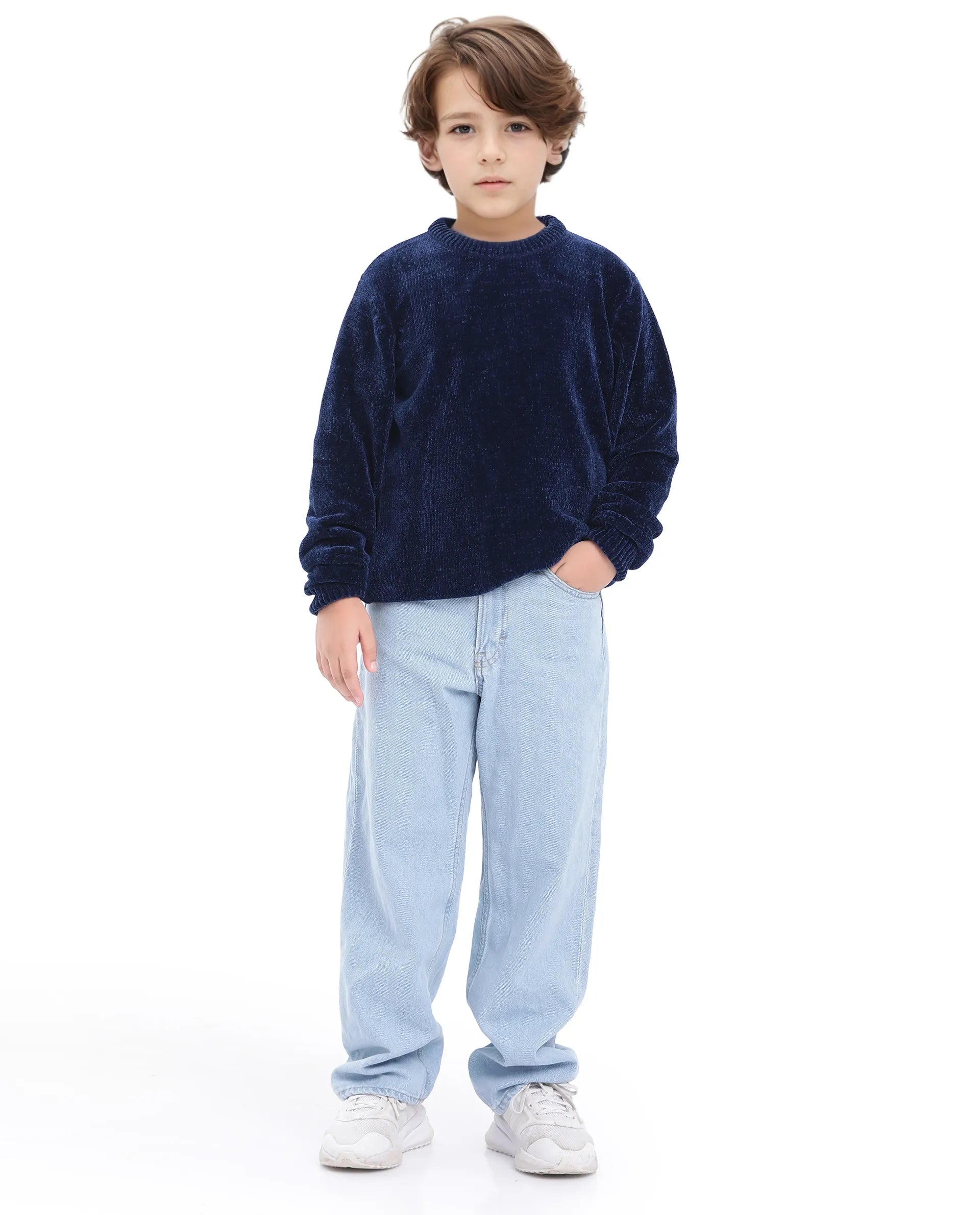 Rare Ones Kids Chenli Navy Full Sleeve Solid Regular Fit Sweater