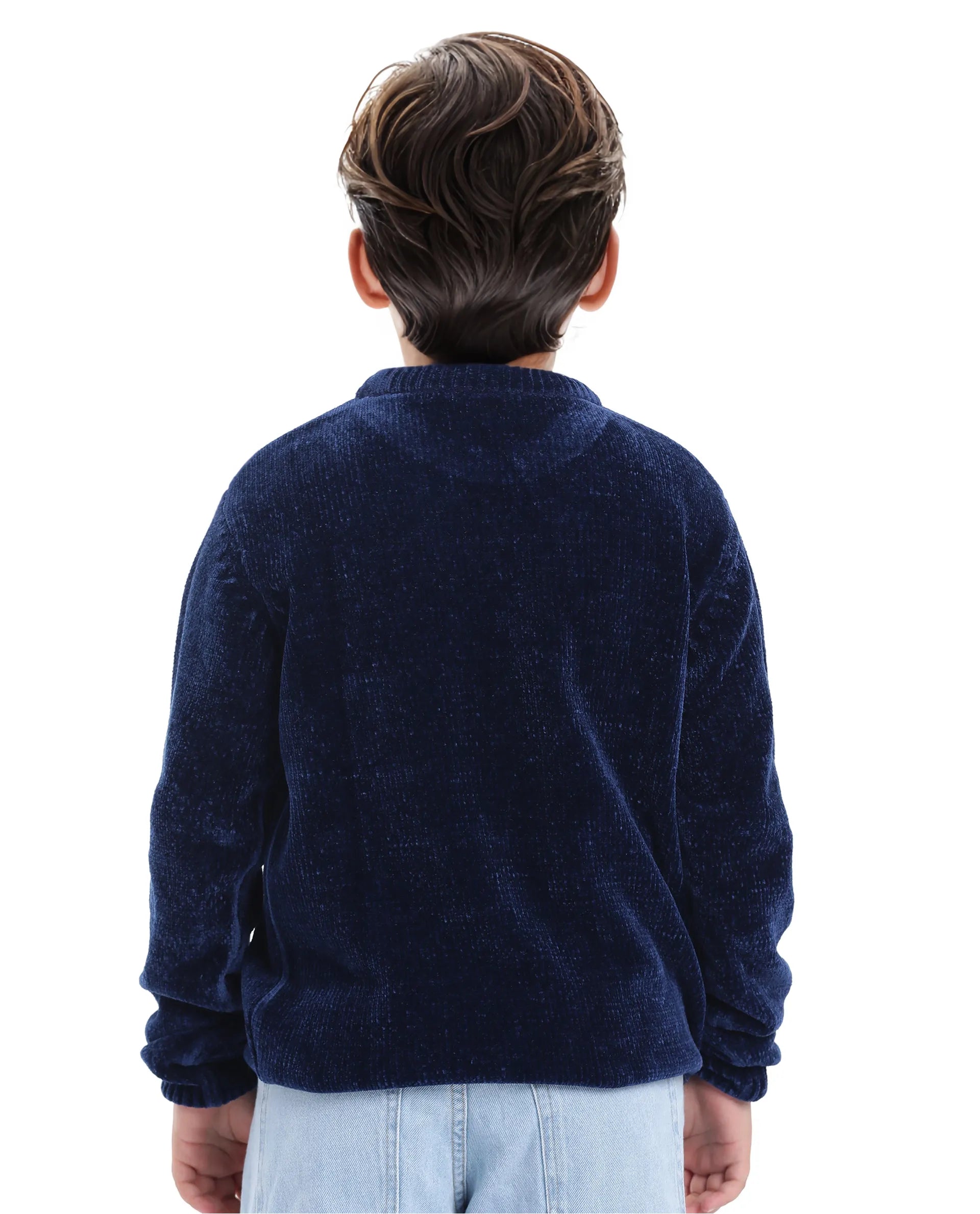 Rare Ones Kids Chenli Navy Full Sleeve Solid Regular Fit Sweater