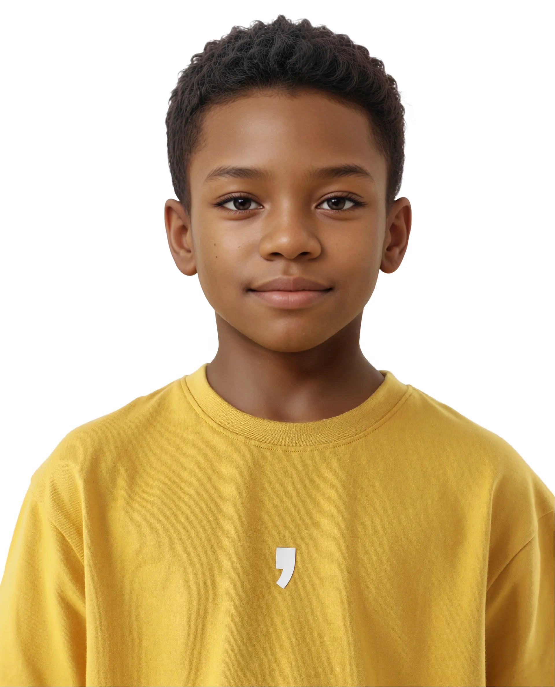 Rare Ones Kids Chile-K Yellow Cotton Graphic Print Slip-On Oversized Fit T-Shirt