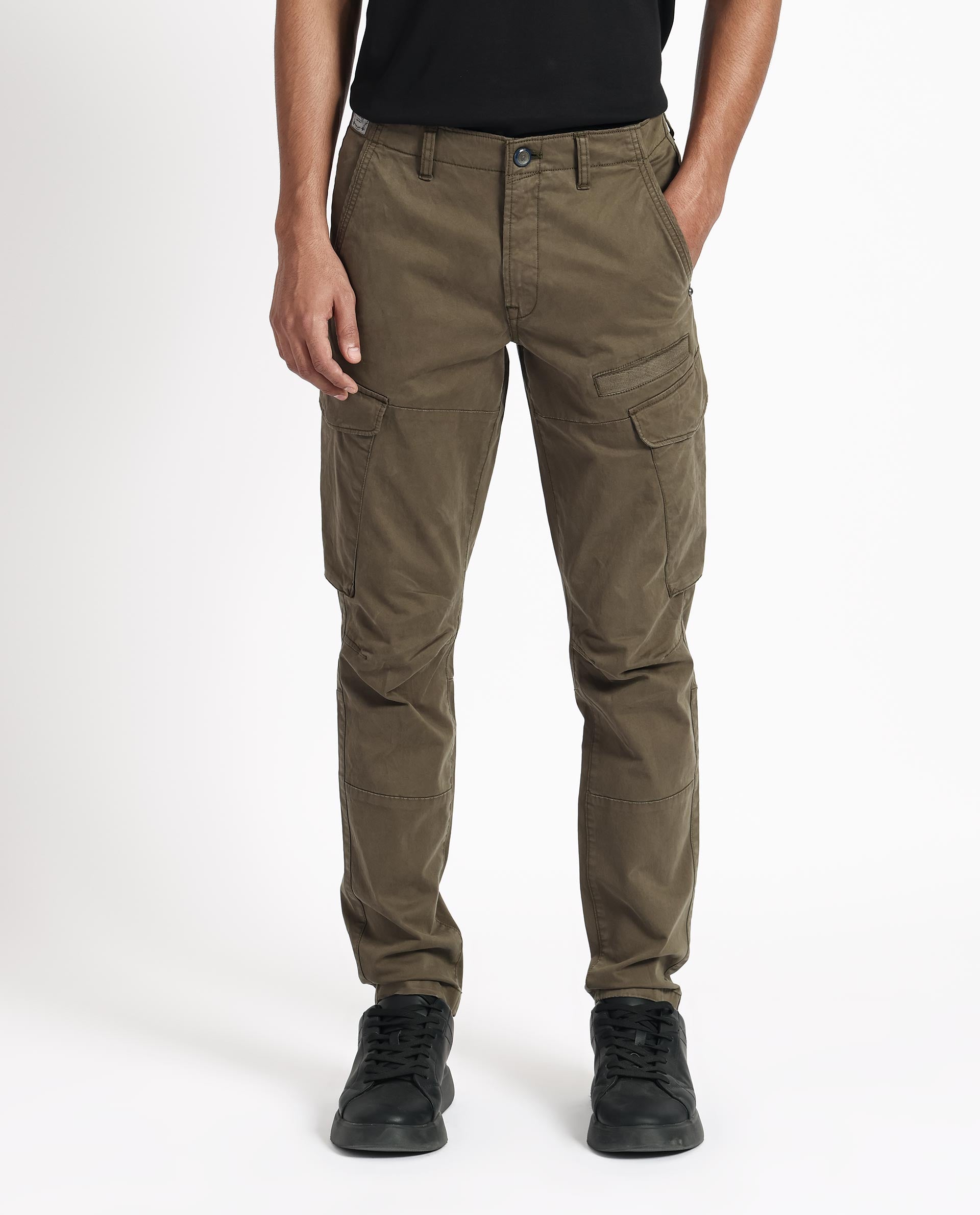 Men's Cargo Pants Cargo Pant With Stretch Solid Khaki Xxxl 