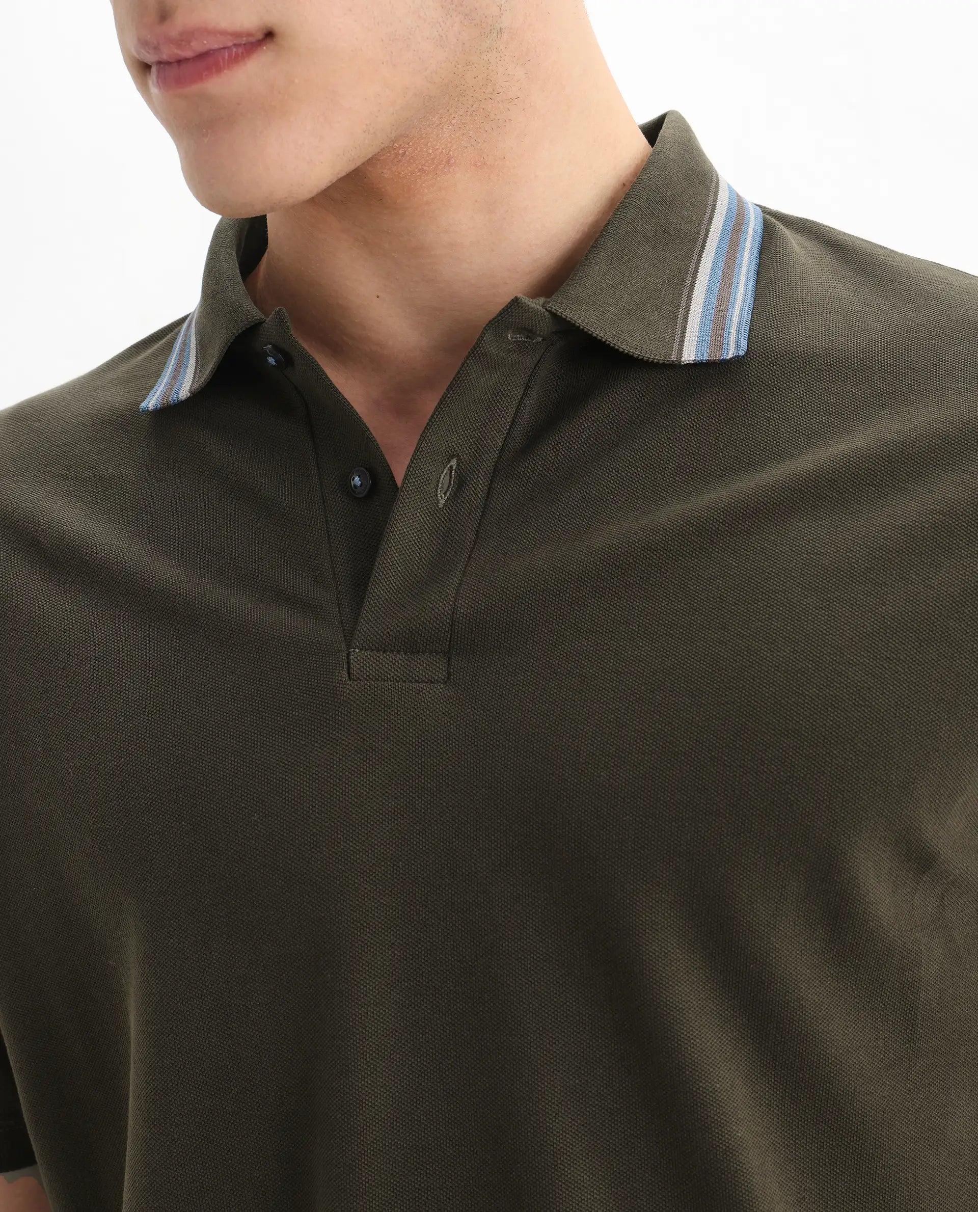 Rare Rabbit Men's Cotton Plain Regular Fit Half Sleeve Polo