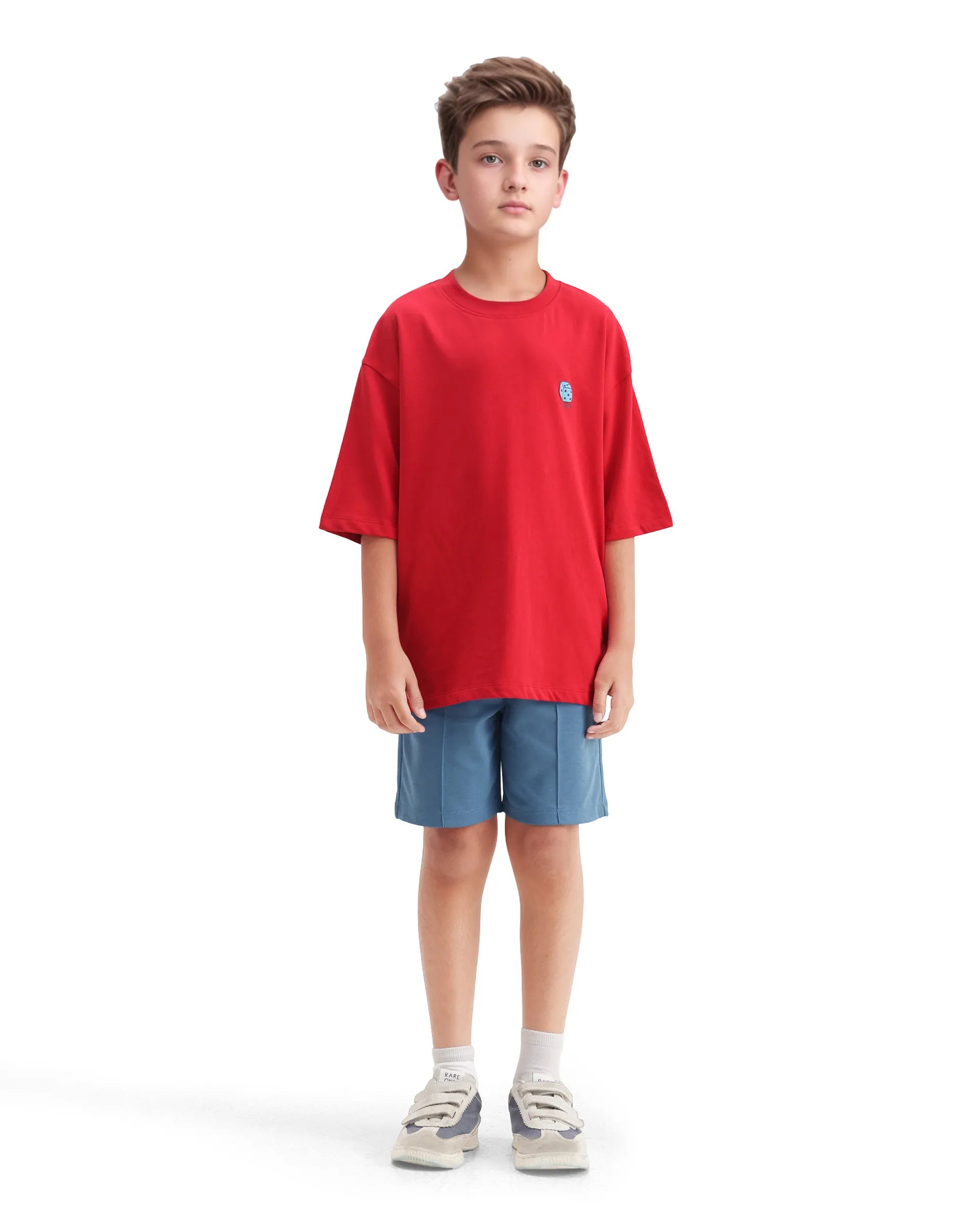 Rare Ones Kids Clas Blue Cotton Solid Button & Zip Closure Regular Fit Shorts