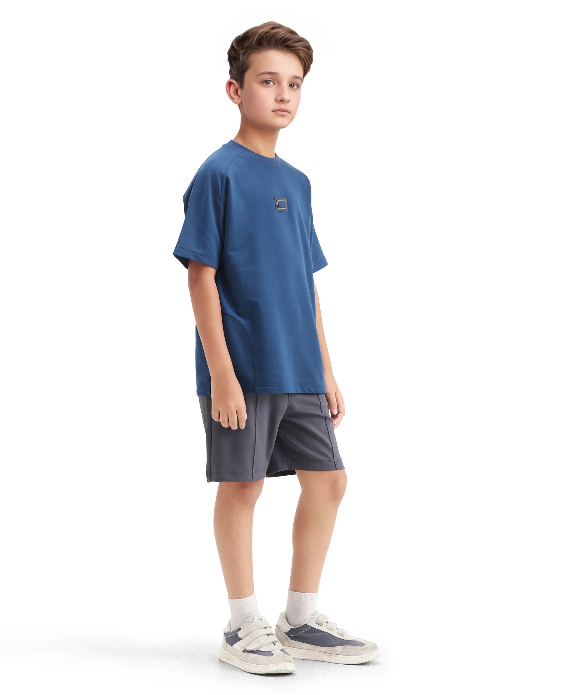 Rare Ones Kids Clas Dusky Grey Cotton Solid Button & Zip Closure Regular Fit Shorts
