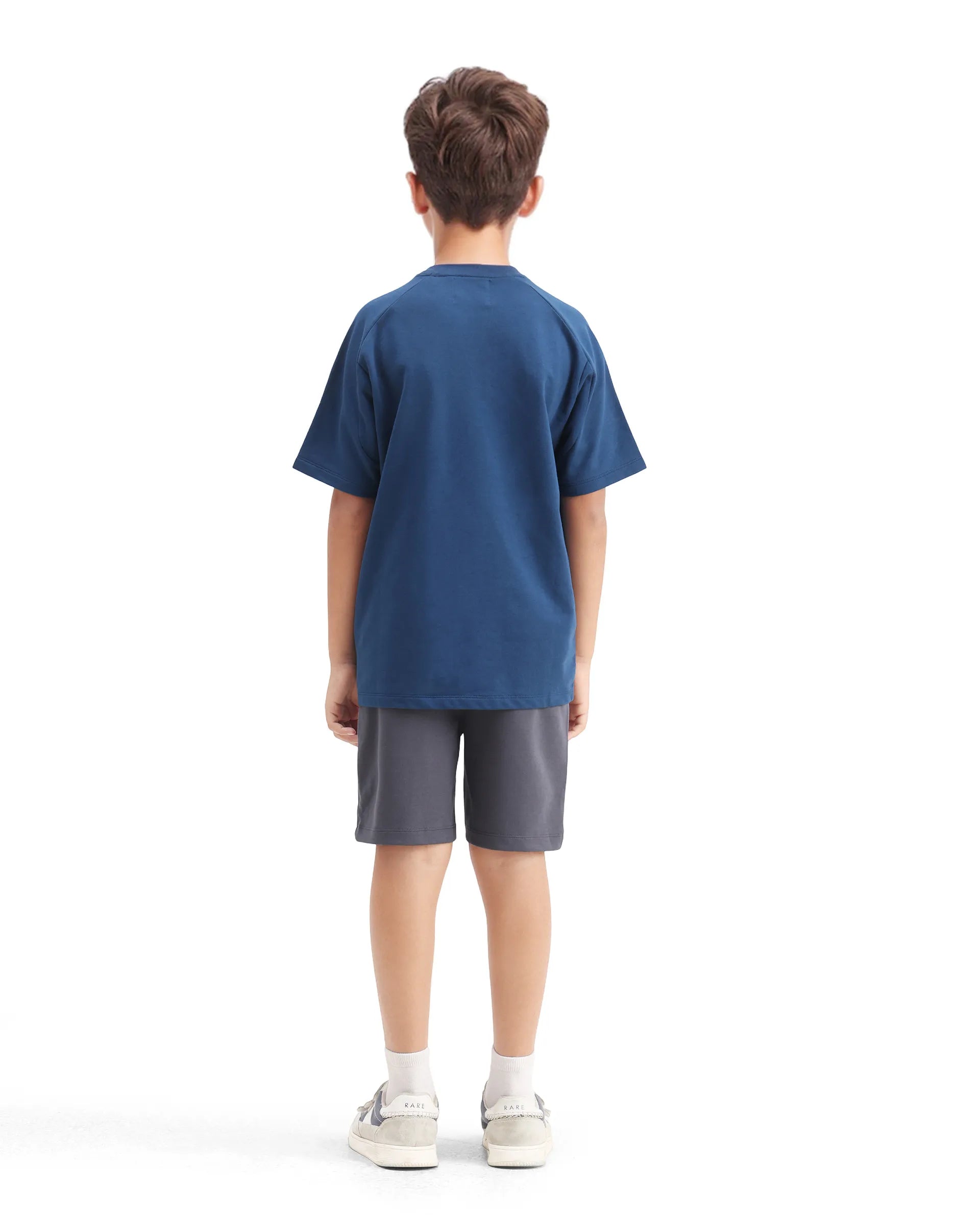 Rare Ones Kids Clas Dusky Grey Cotton Solid Button & Zip Closure Regular Fit Shorts