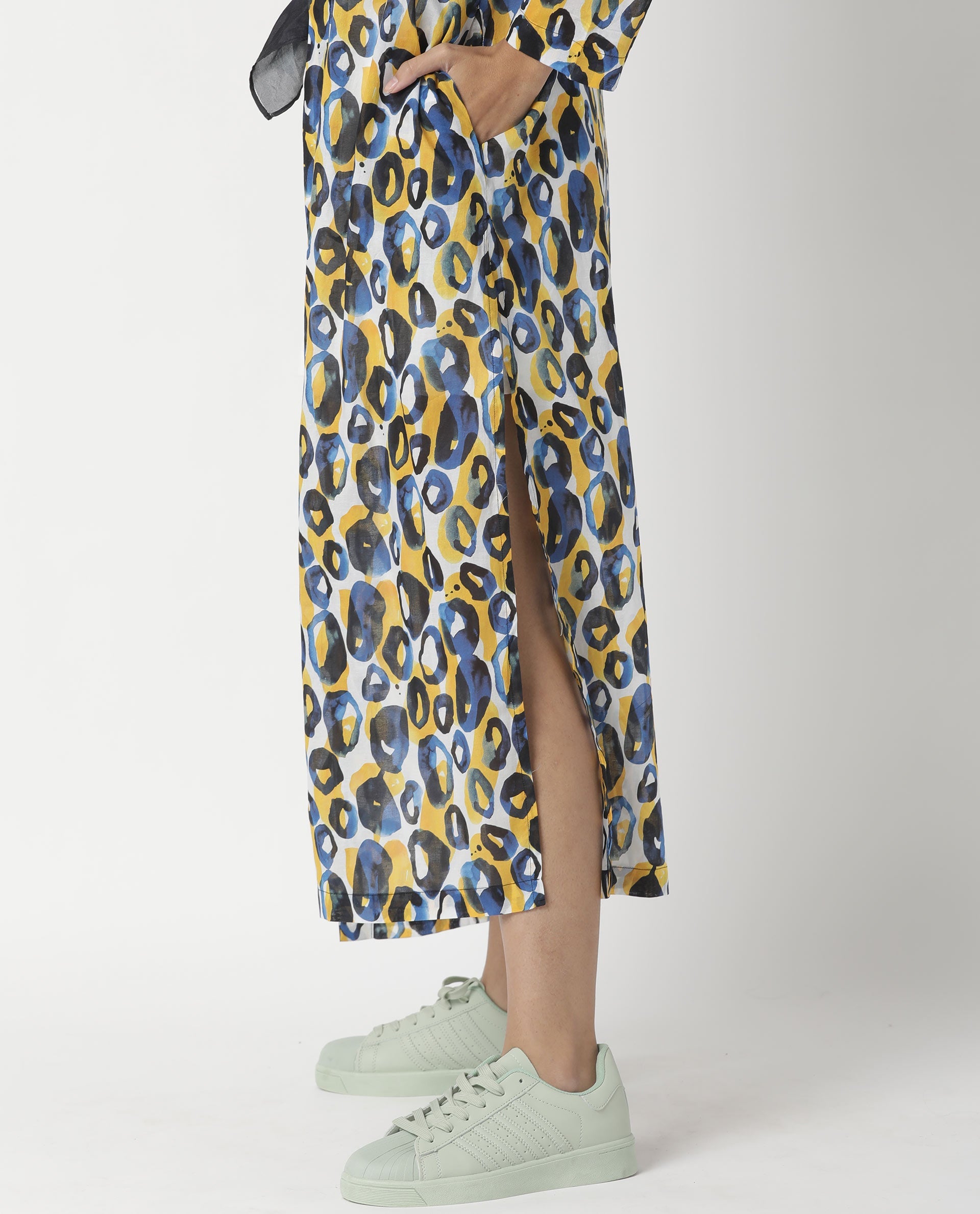 Rareism Womens Clinic Yellow Outer Wear Cotton Fabric Regular Fit 3/4 Sleeve