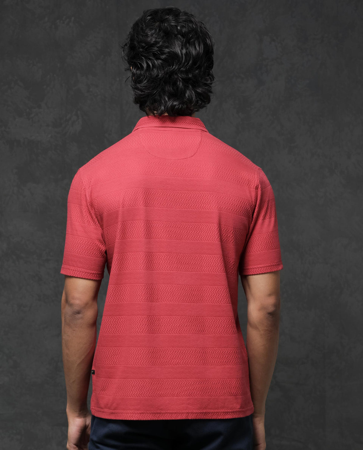 Rare Rabbit Mens Clion Red Short Sleeve Jacquard Polo T-Shirt