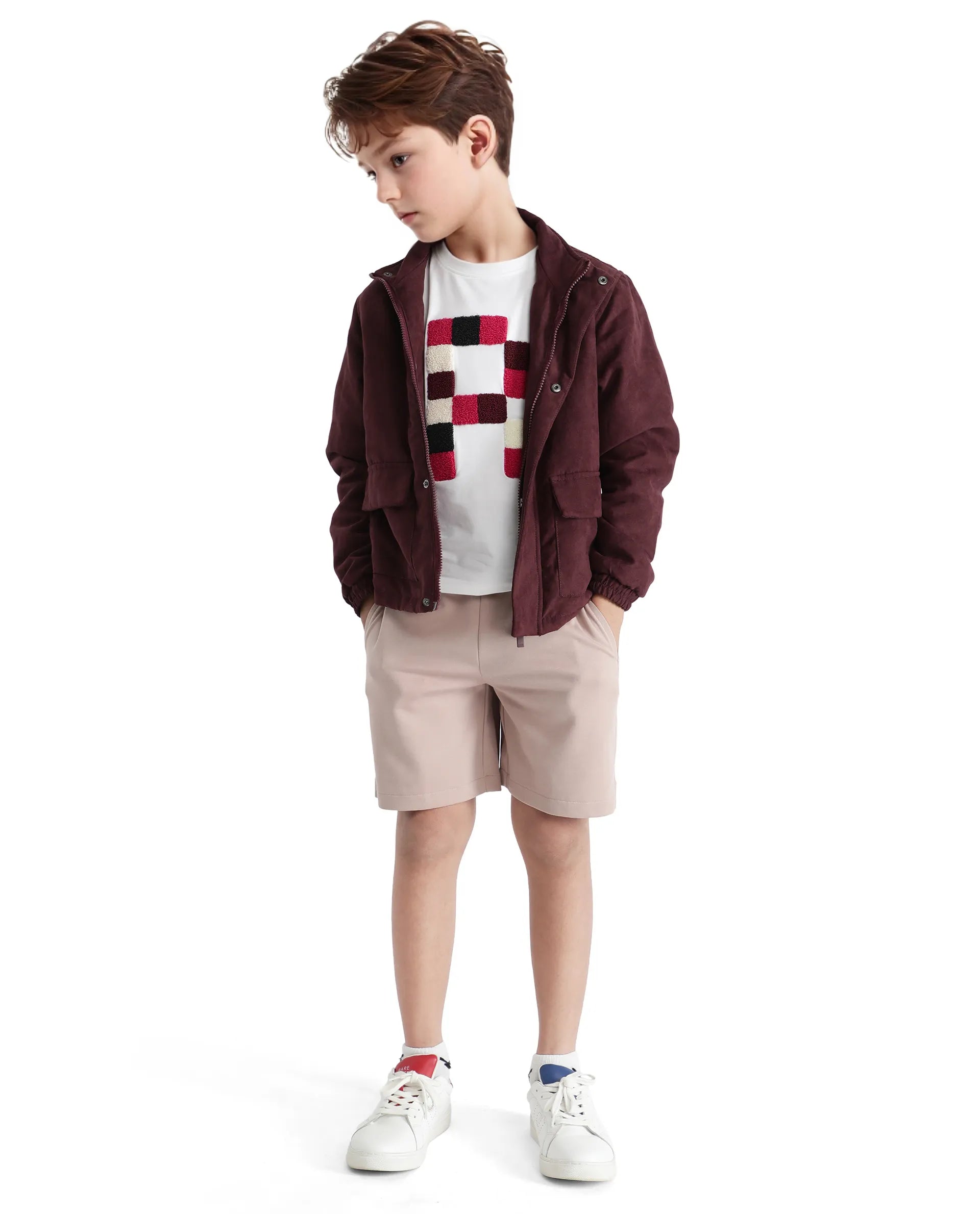 Rare Ones Kids Clon Dusky Peach Cotton Drawstring Closure Regular Solid Shorts