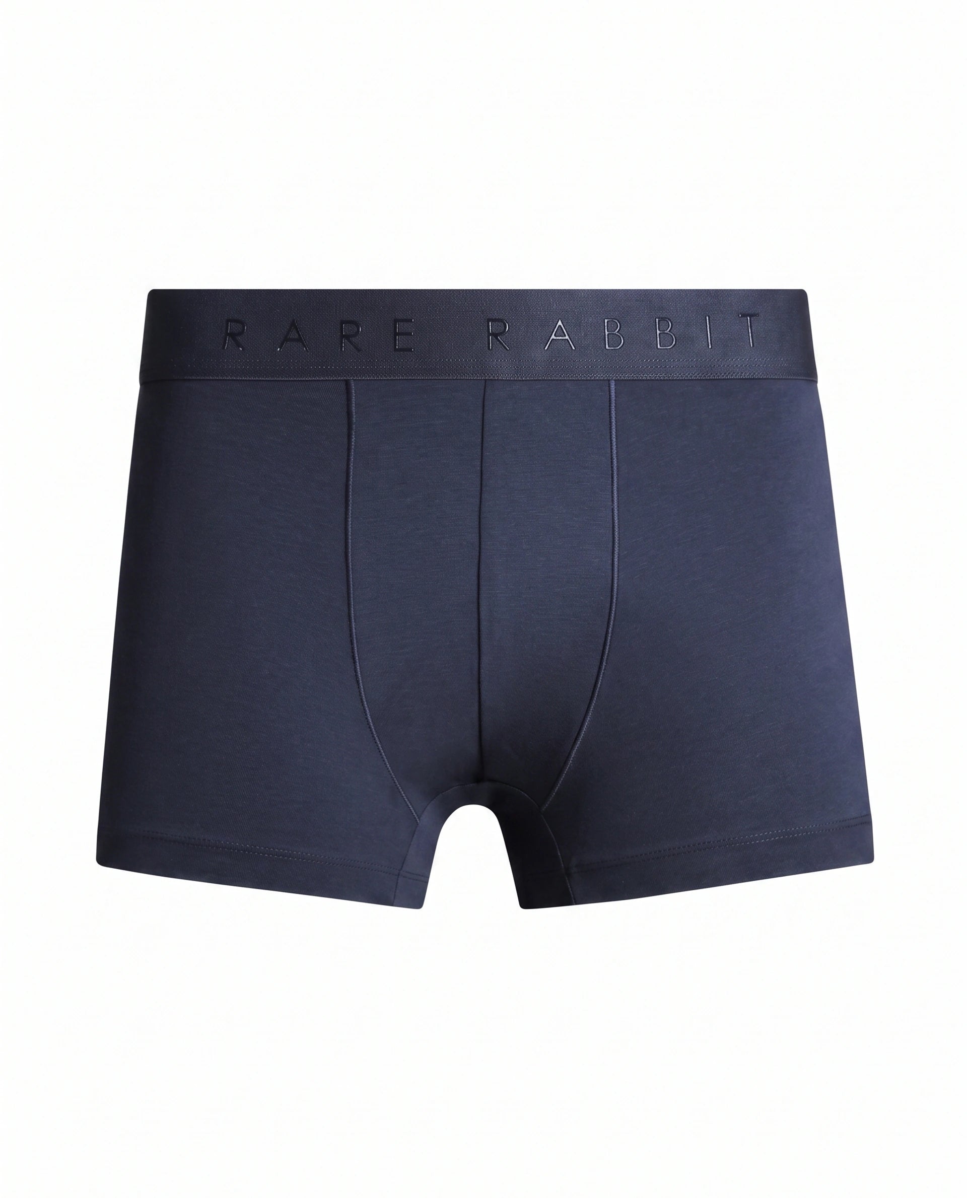 Rare Rabbit Men Close Navy Soft Cotton Stretch Trunks