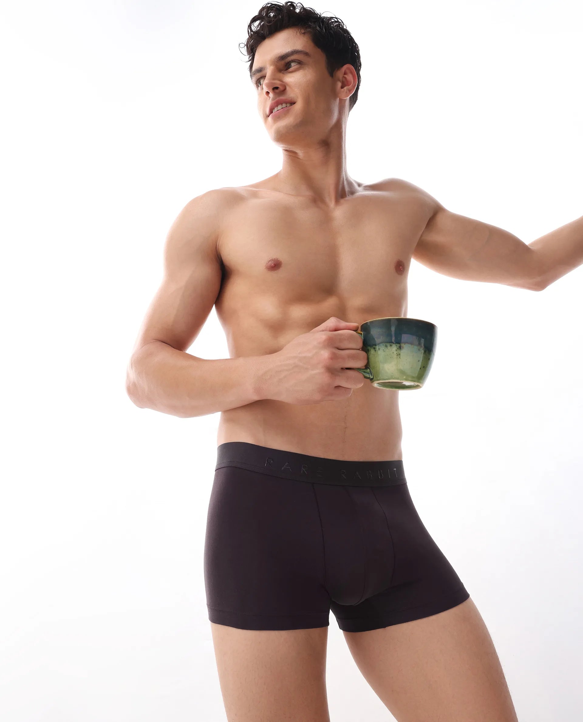 Rare Rabbit Men Close Prune Soft Cotton Stretch Trunks