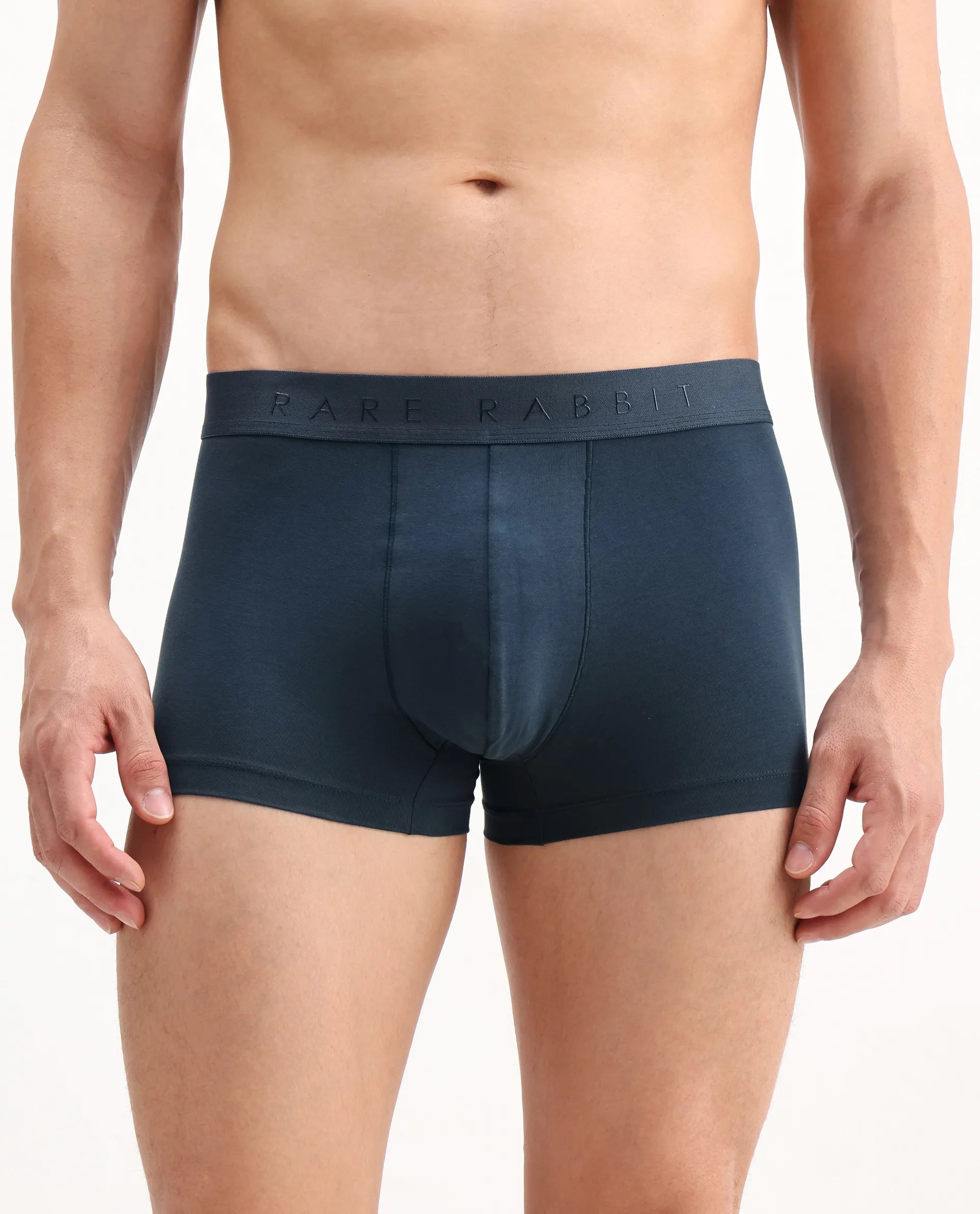 Rare Rabbit Men Close Teal Soft Cotton Stretch Trunks