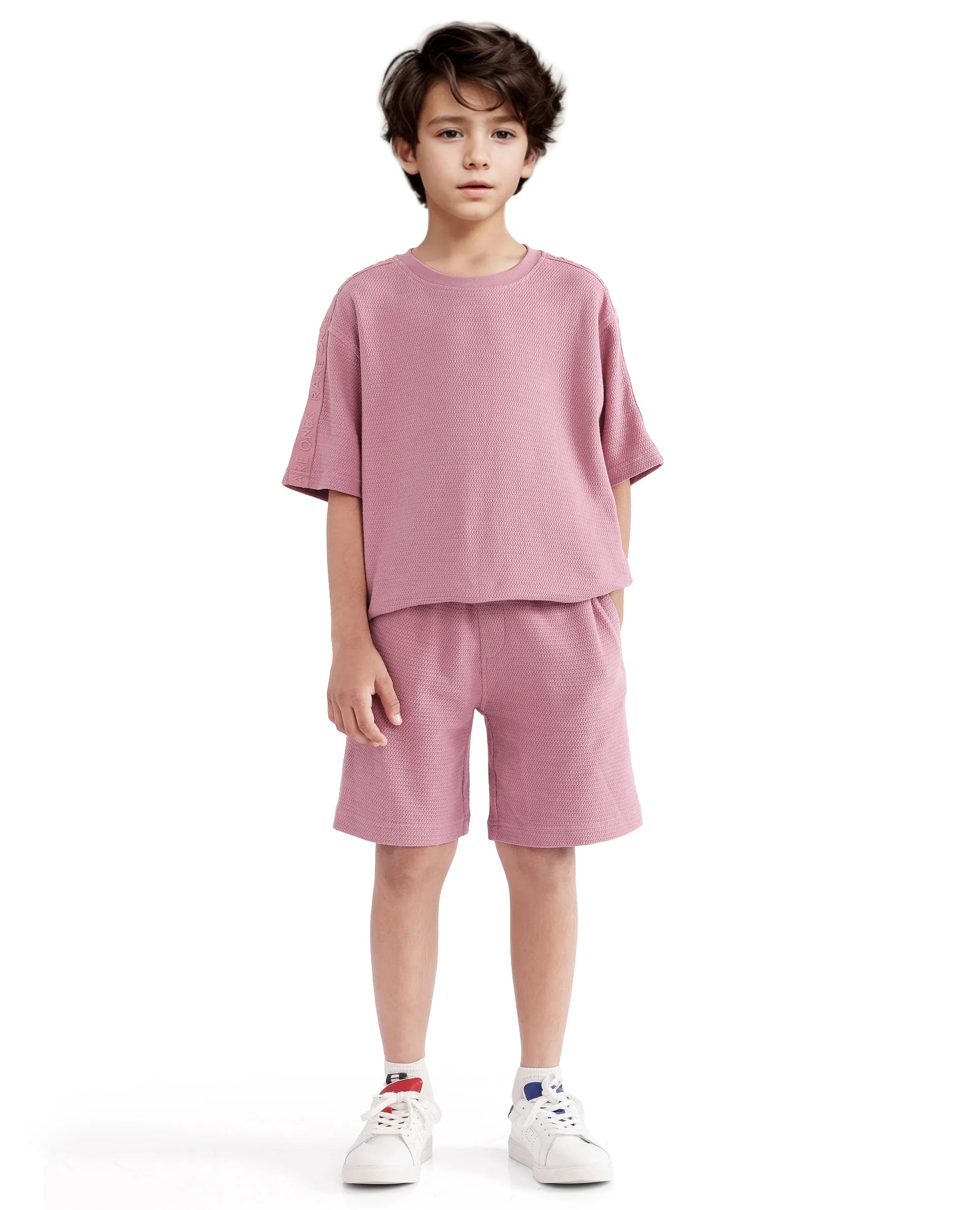 Rare Ones Kids Cole Dusky Pink Cotton Solid Shorts