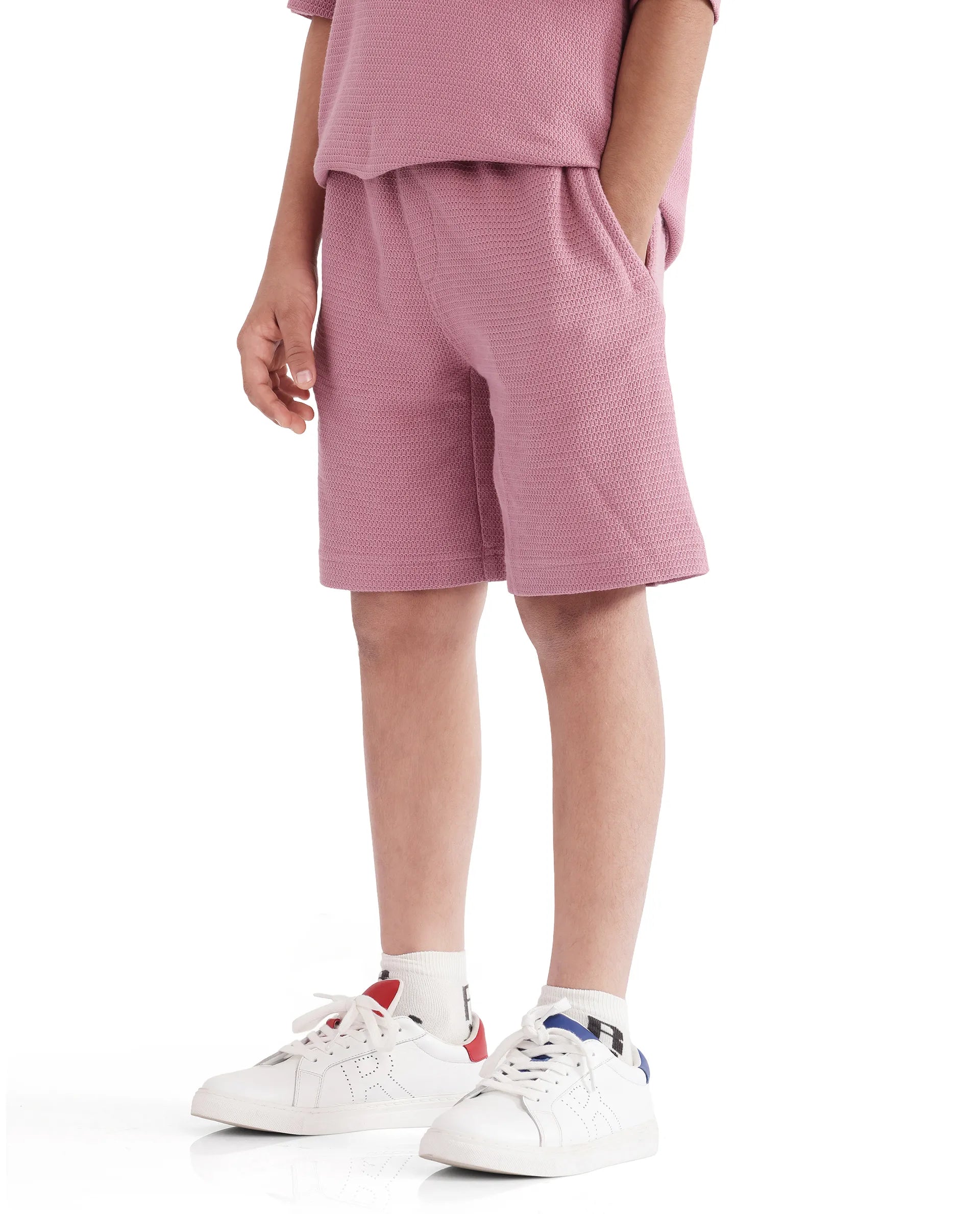 Rare Ones Kids Cole Dusky Pink Cotton Solid Shorts