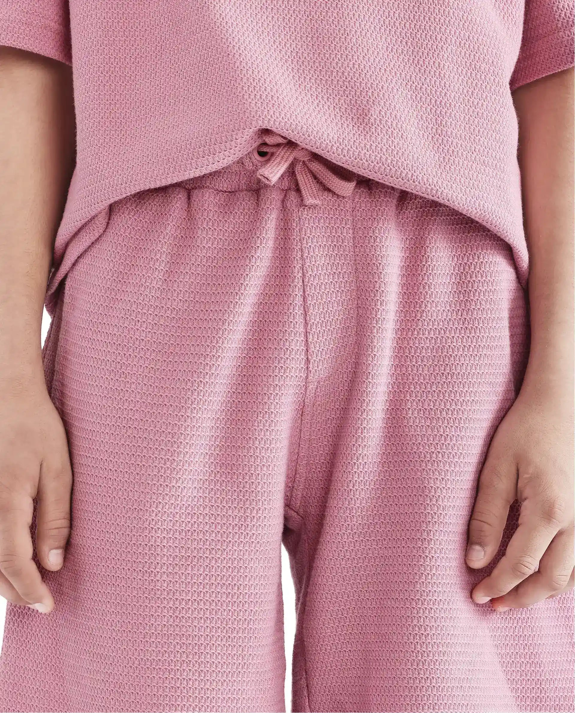 Rare Ones Kids Cole Dusky Pink Cotton Solid Shorts