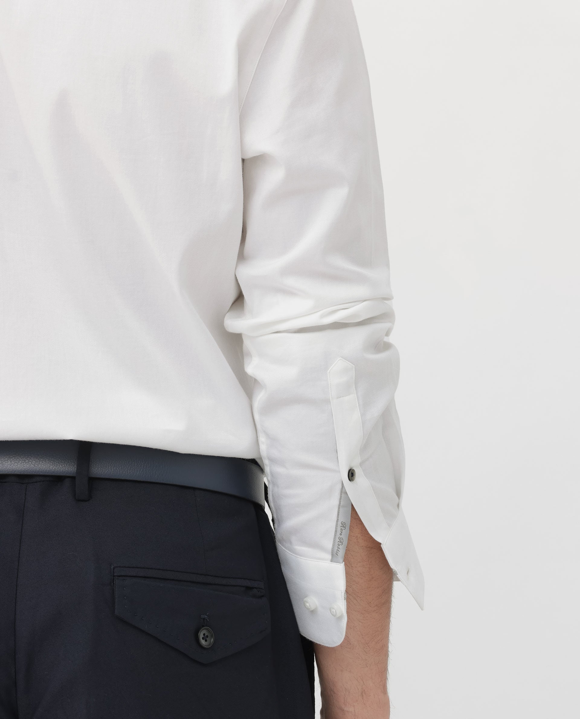 Rare Rabbit Mens Como-4 White Satin Fabric Full Sleeves Solid Shirt