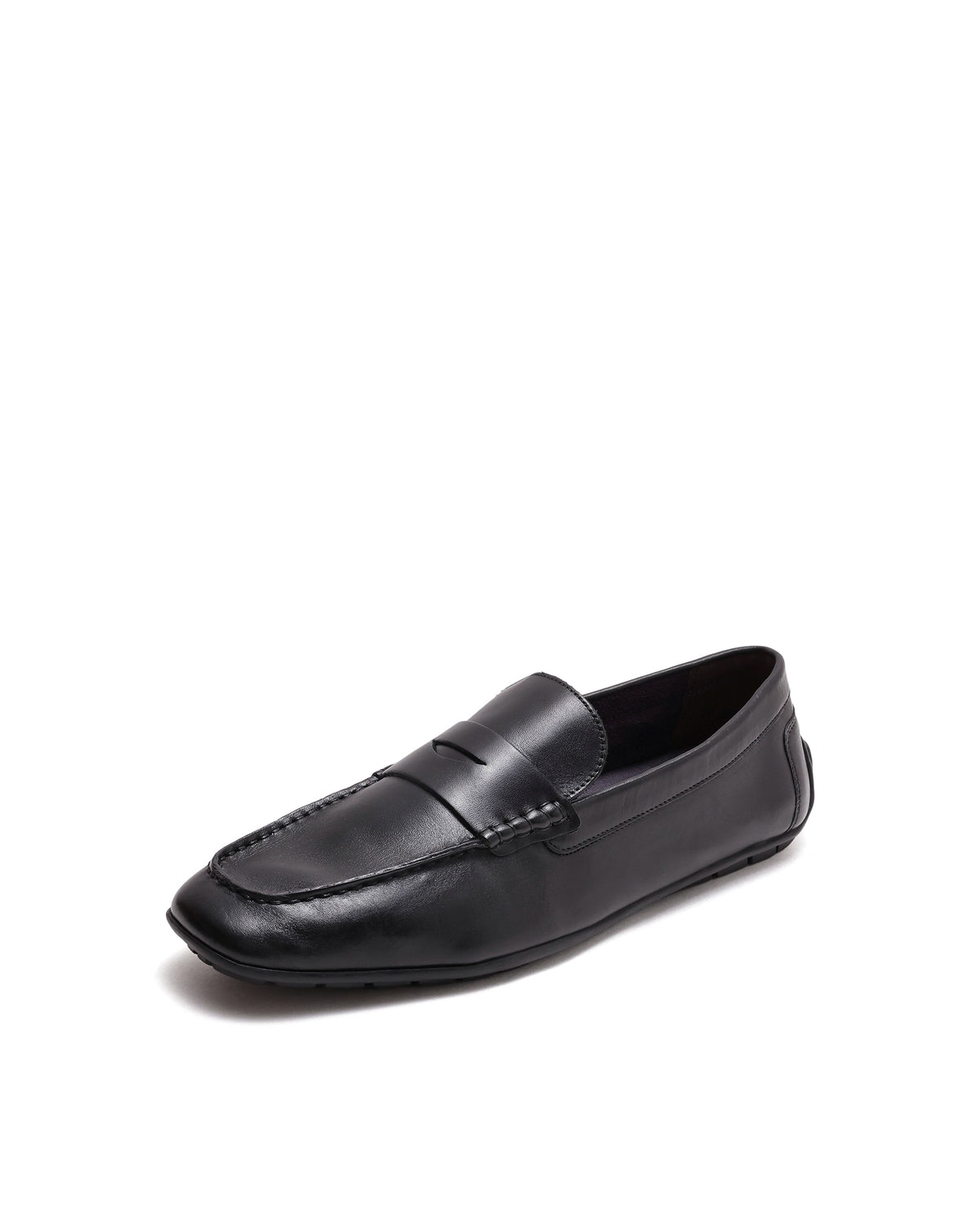 Rarez Men's Connor Primary Black Leather Regular Loafers