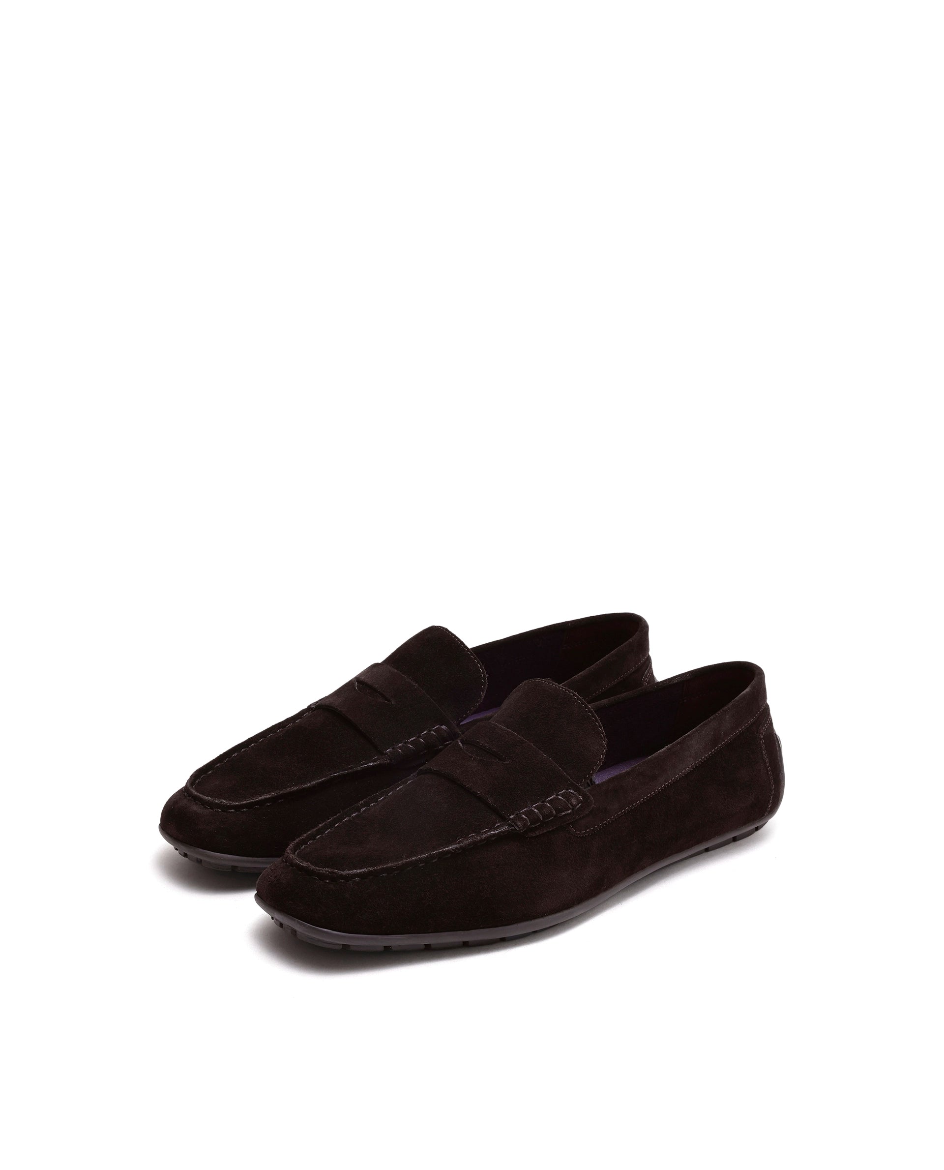 Rarez Men's Connor Brown Suede Regular Slip-On Drivers