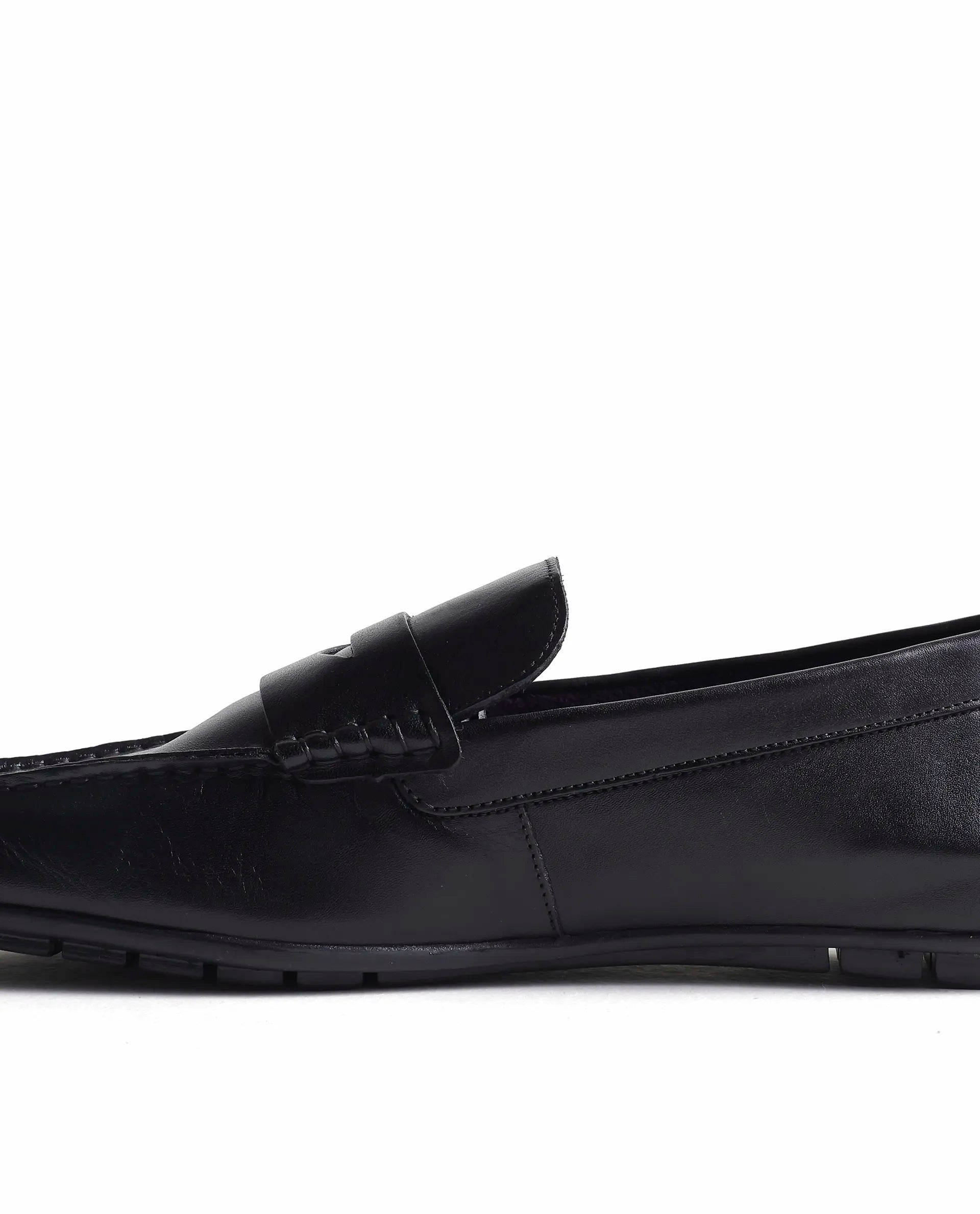 Rarez Men's Connor Primary Black Leather Regular Loafers